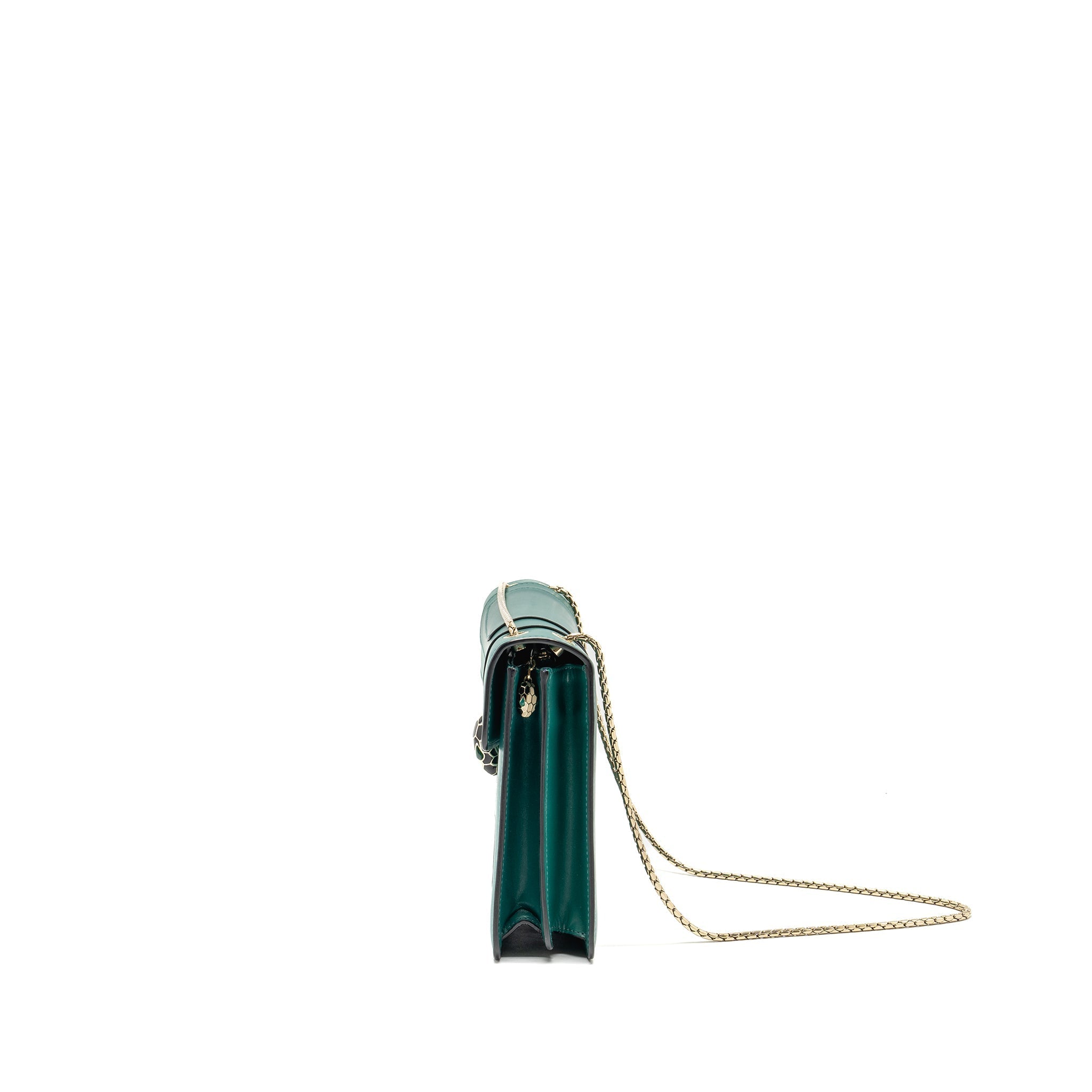 BVLGARI SERPENTI FOREVER SHOULDER BAG CALFSKIN GREEN LGHW