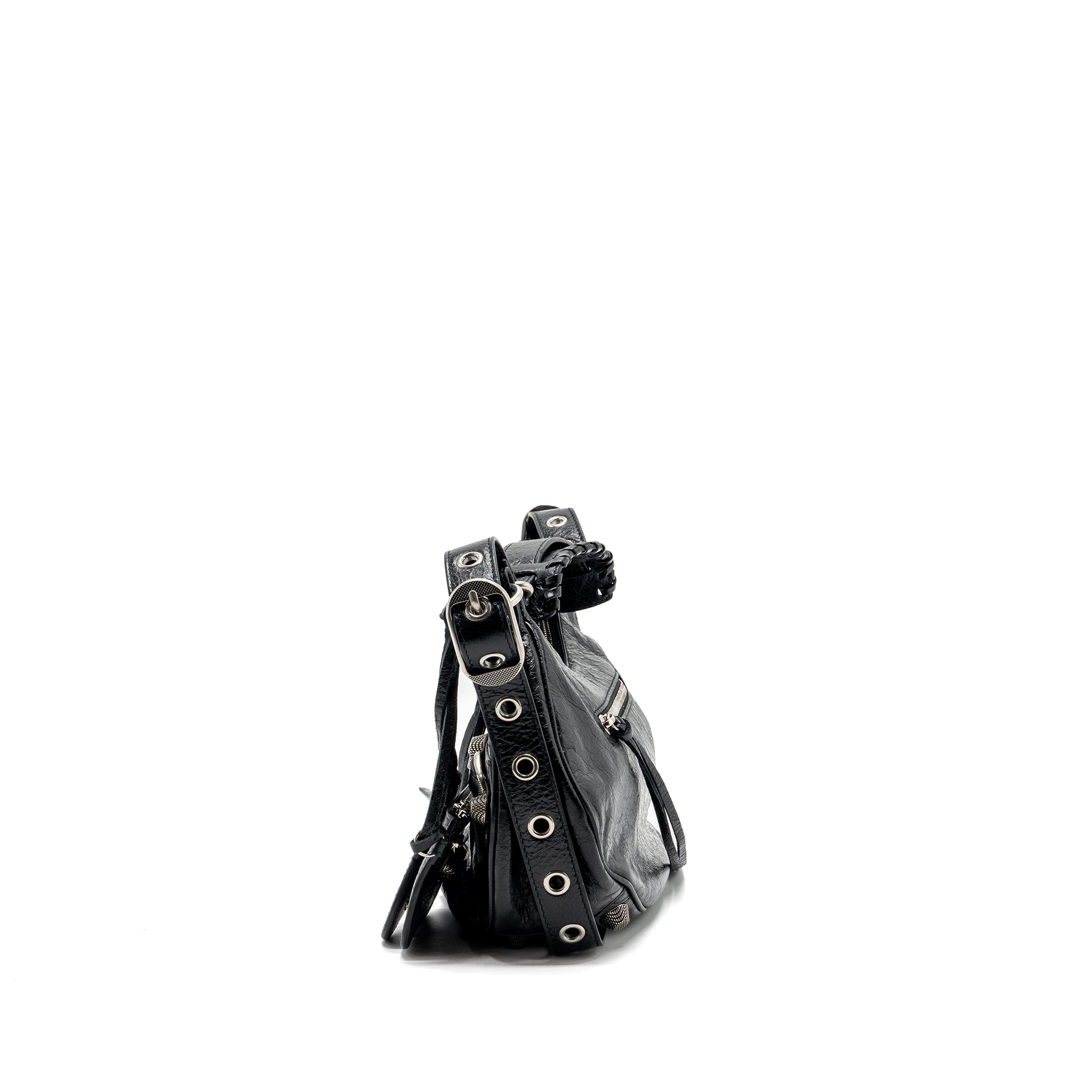 BALENCIAGA LE CARGOLE SMALL SHOULDER BAG LAMBSKIN BLACK SHW