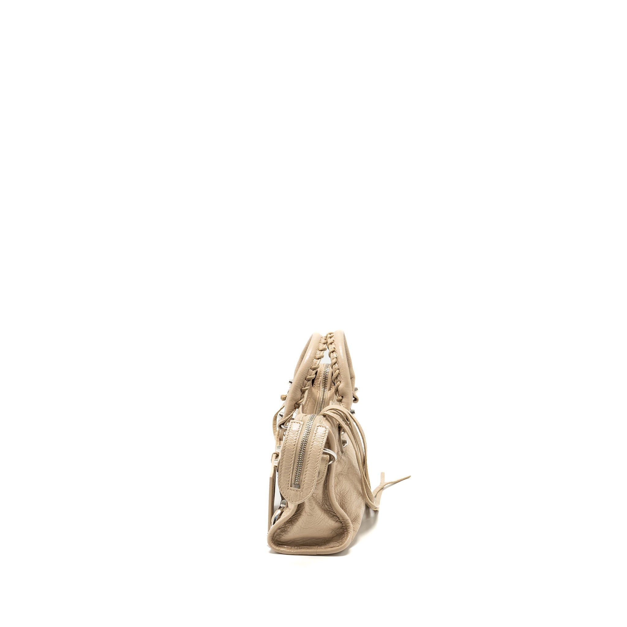 BALENCIAGA MINI CITY BAG CALFSKIN BEIGE SHW