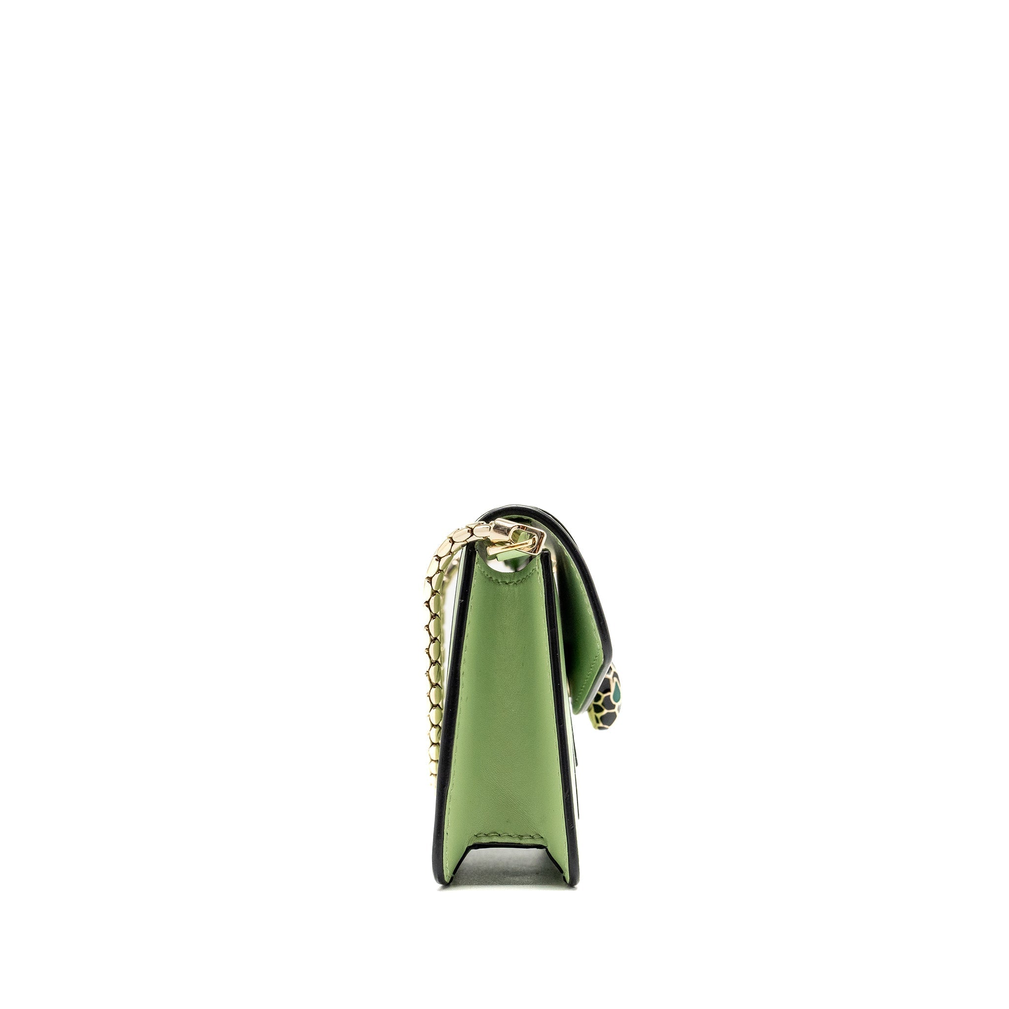 BVLGARI SERPENTI FOREVER CARD HOLDER CHARM CALFSKIN LIGHT GREEN SHW