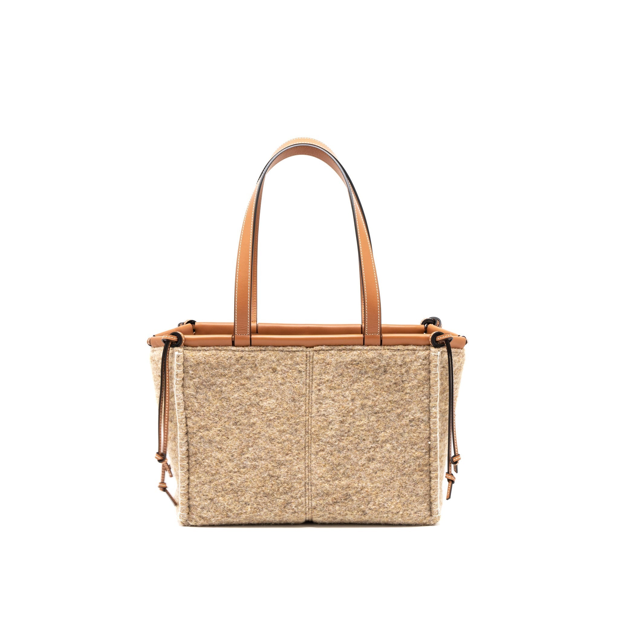 LOEWE CUSHION TOTE BAG FELT/LEATHER CAMEL