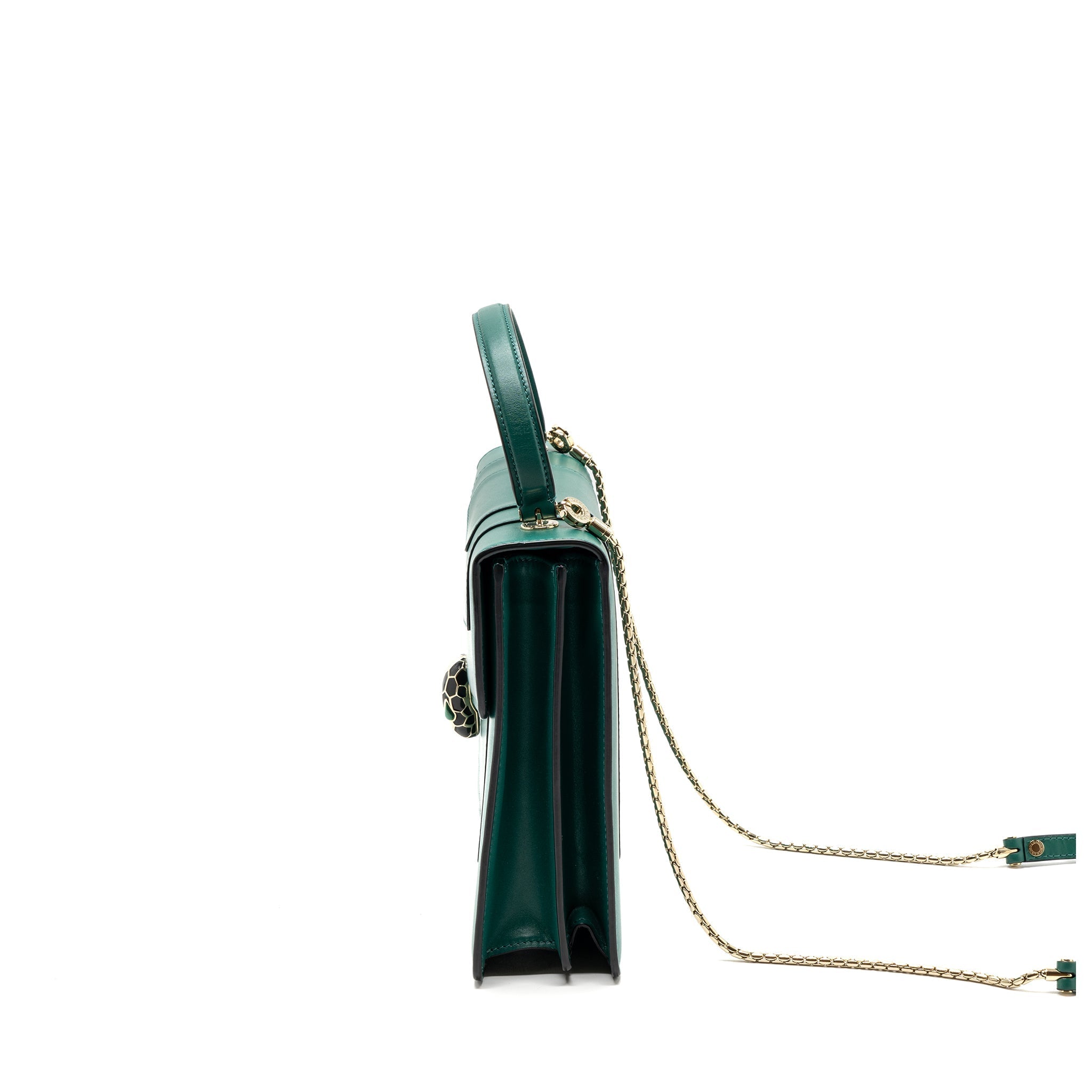 BVLGARI TOP HANDLE SERPENTI BAG CALFSKIN GREEN LGHW