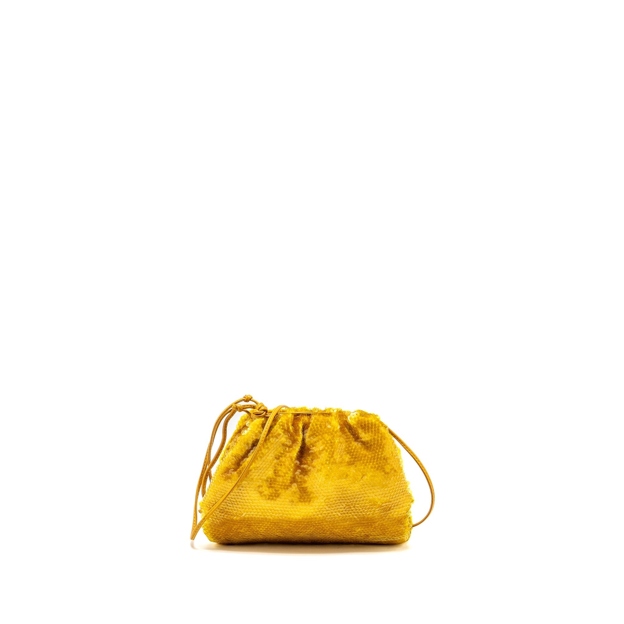 BOTTEGA VENETA MINI POUCH SEQUIN GOLD GHW