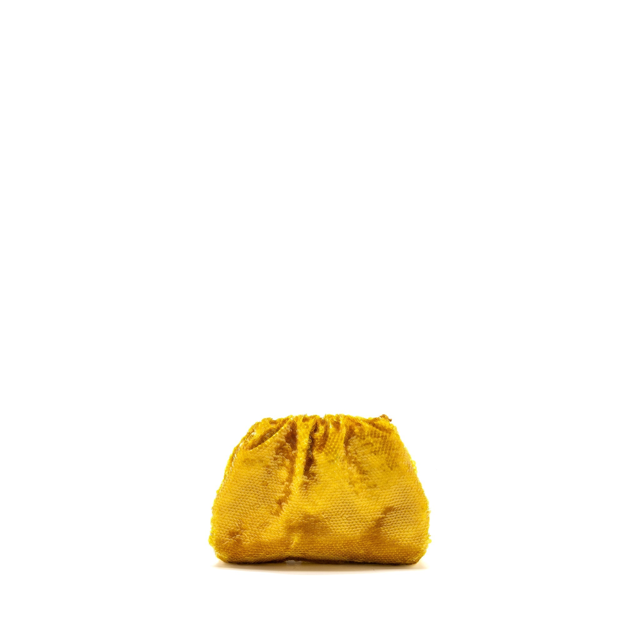 BOTTEGA VENETA MINI POUCH SEQUIN GOLD GHW