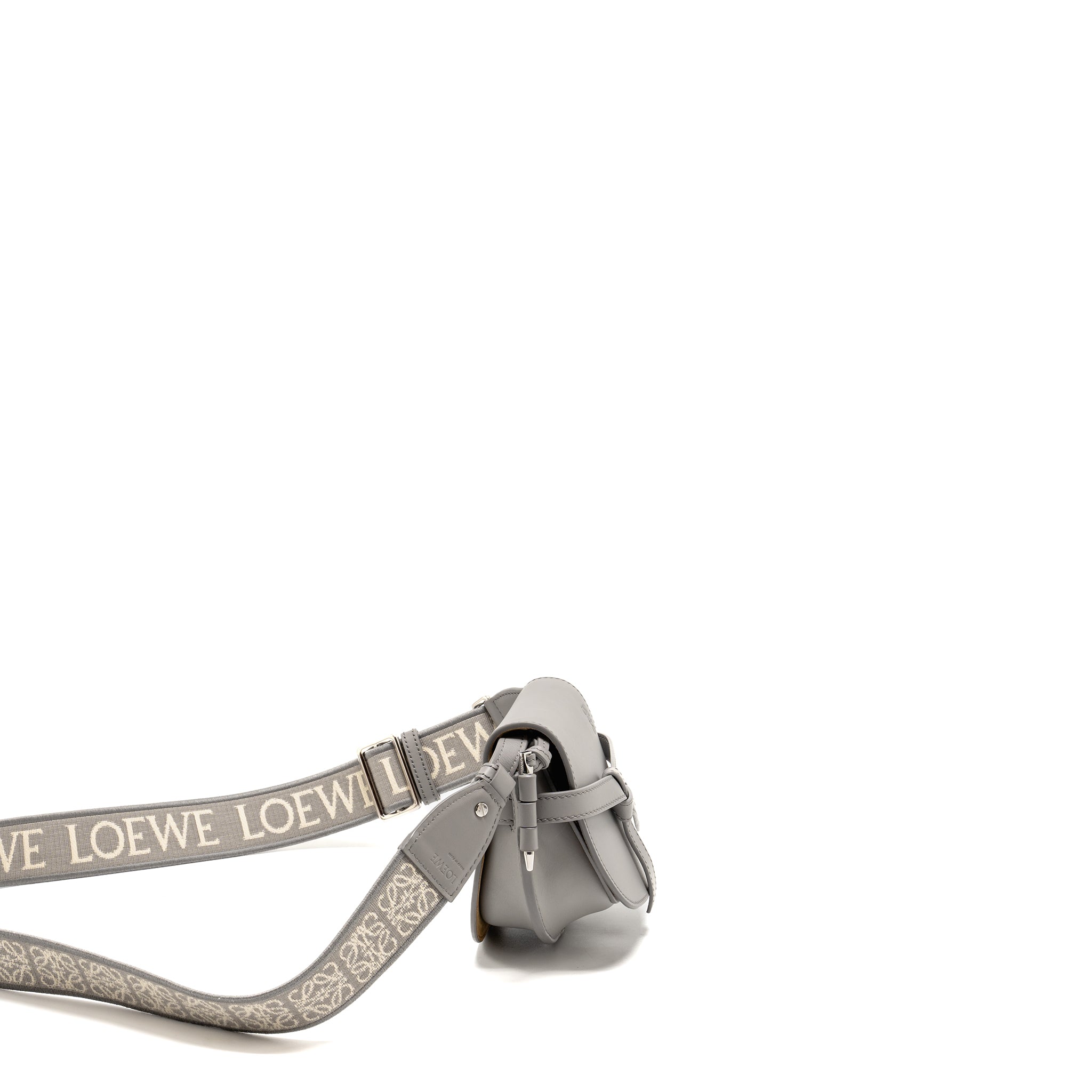 LOEWE MINI GATE DUAL BAG SOFT CALFSKIN JACQUARD GREY SHW