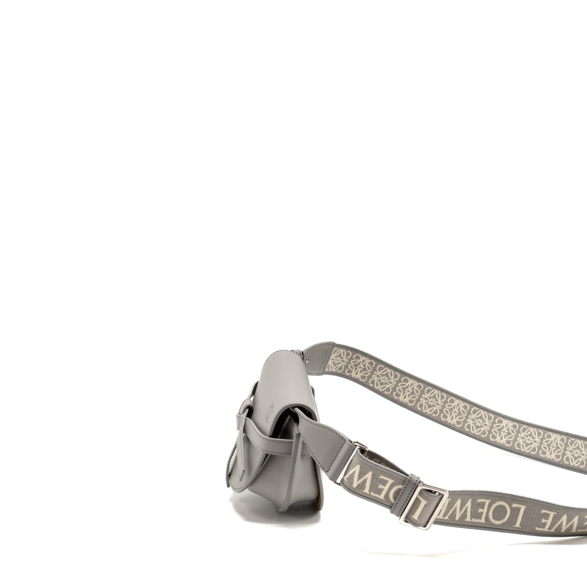 LOEWE MINI GATE DUAL BAG SOFT CALFSKIN JACQUARD GREY SHW