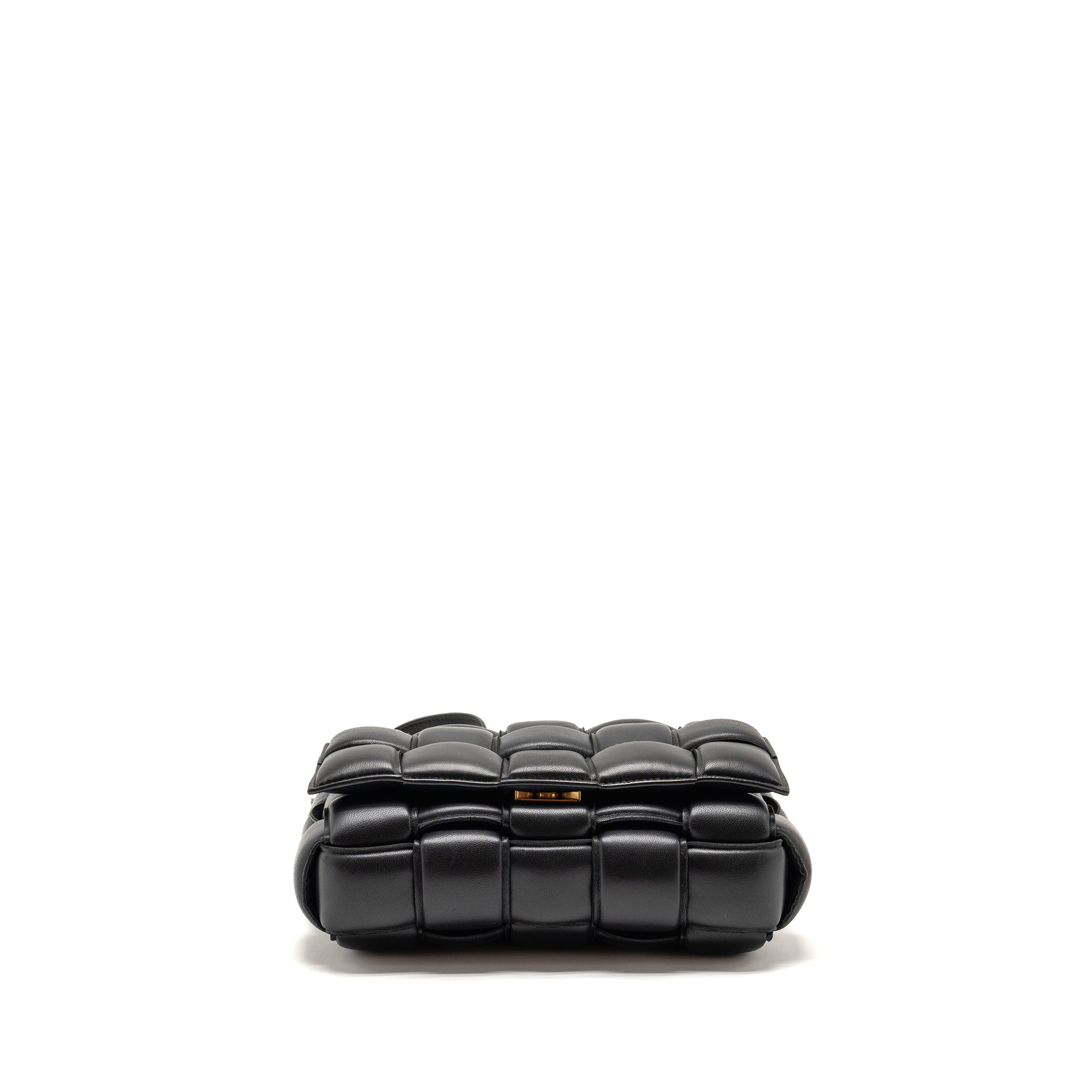 BOTTEGA VENETA PADDED CASSETTE LAMBSKIN BLACK GHW
