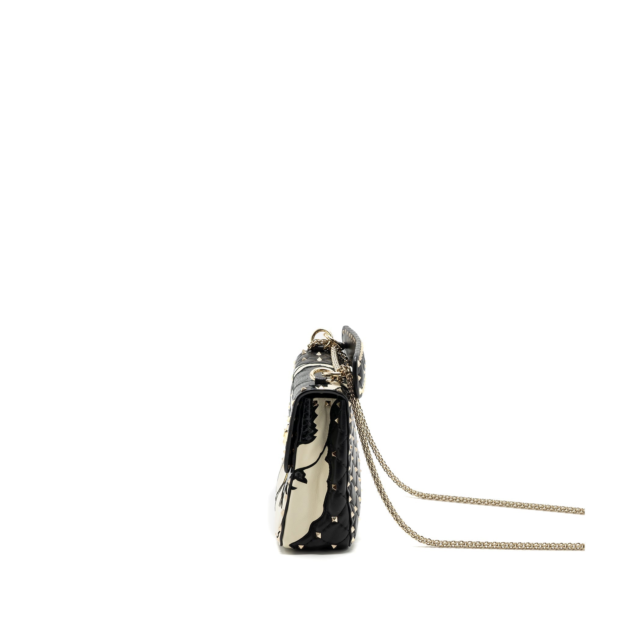 VALENTINO GARAVANI ROCKSTUD SPIKE SHOULDER BAG LEATHER/ PYTHON MULTICOLOUR LGHW