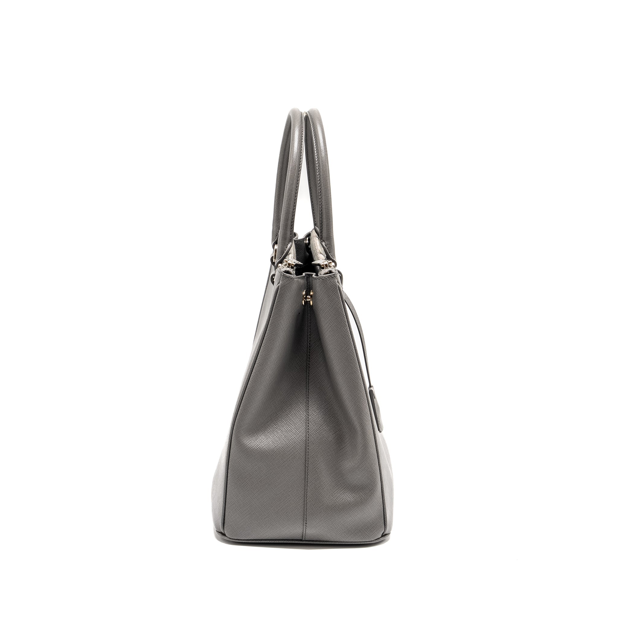 PRADA GALLERIA SAFFIANO TOTE BAG CALFSKIN GREY SHW