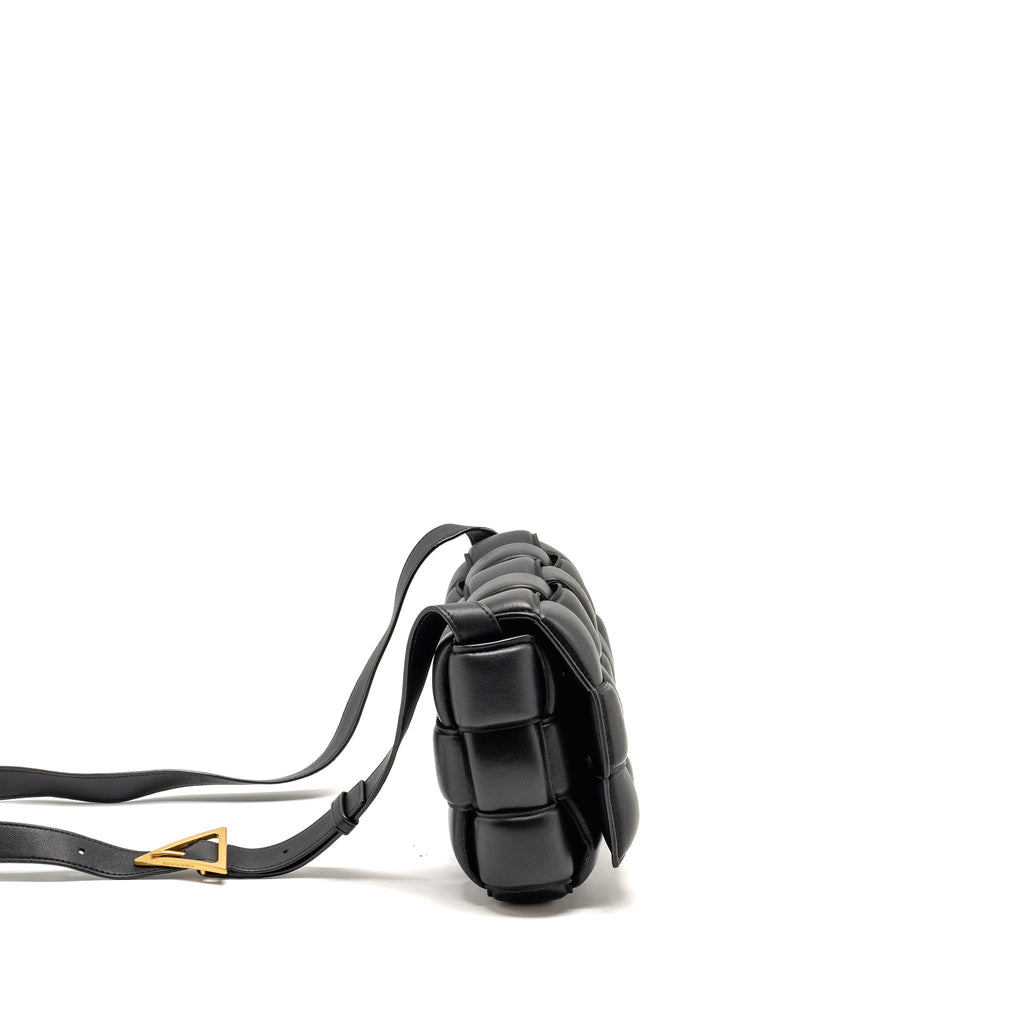BOTTEGA VENETA PADDED CASSETTE LAMBSKIN BLACK GHW