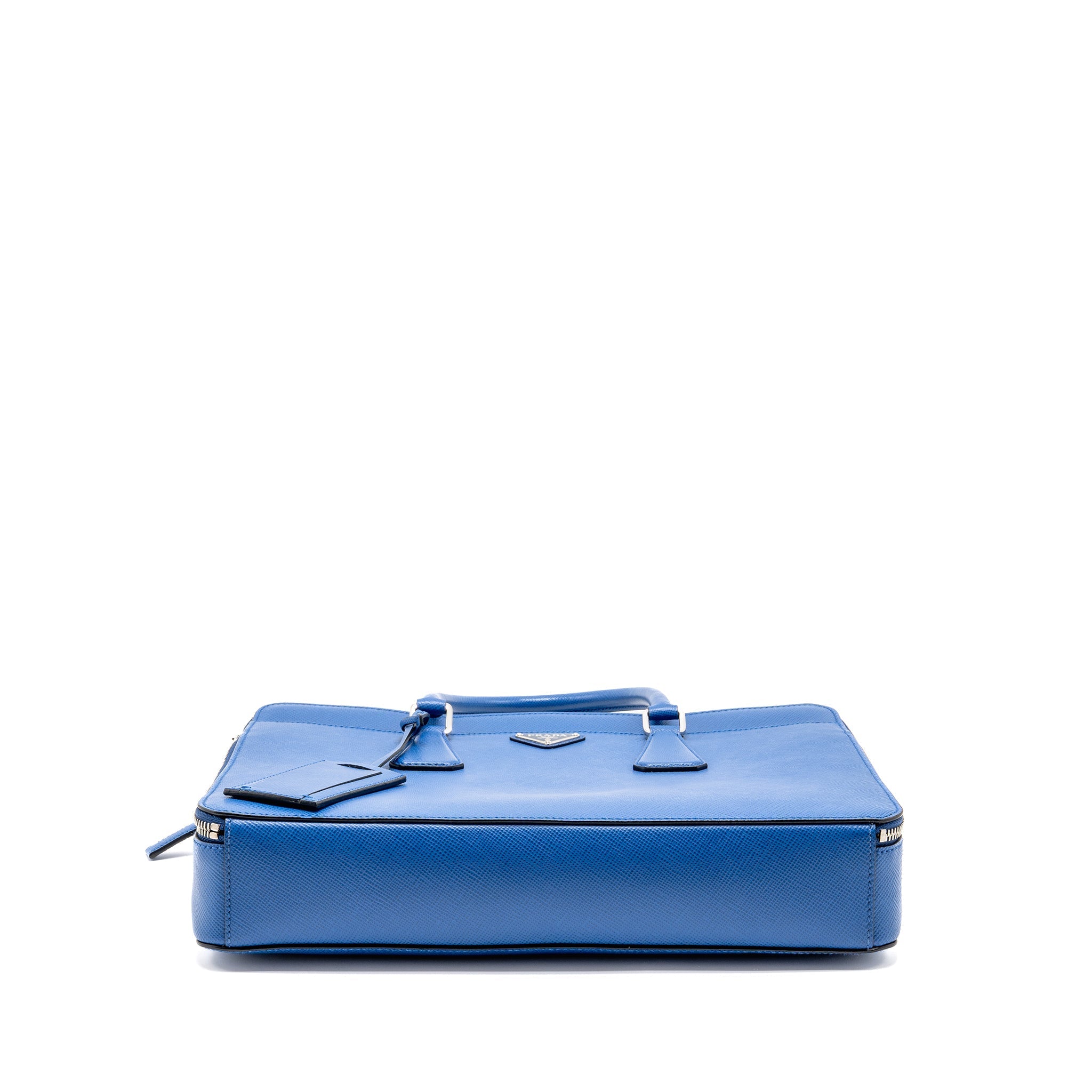 PRADA SAFFIANO BRIEFCASE AZZURRO SHW