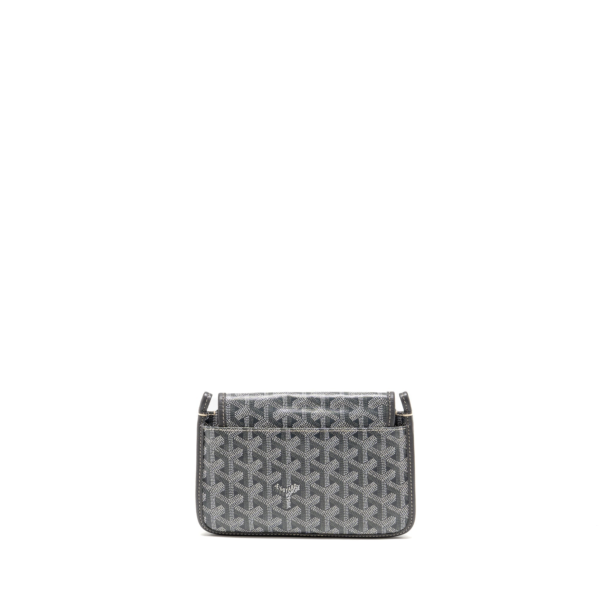 GOYARD PLUMET POCKET WALLET GOYARDINE CANVAS/CALFSKIN GREY SHW