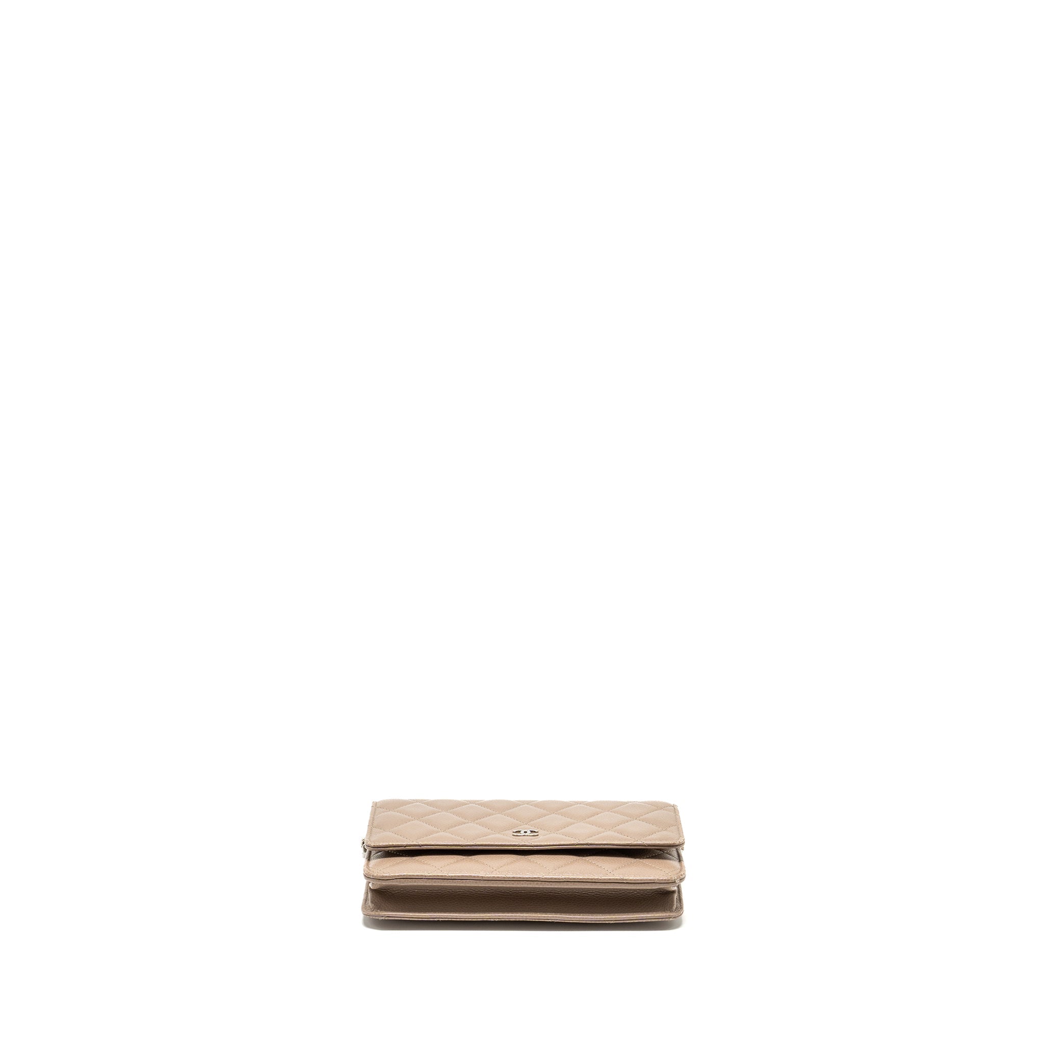CHANEL CLASSIC WALLET ON CHAIN CAVIAR DARK BEIGE SHW