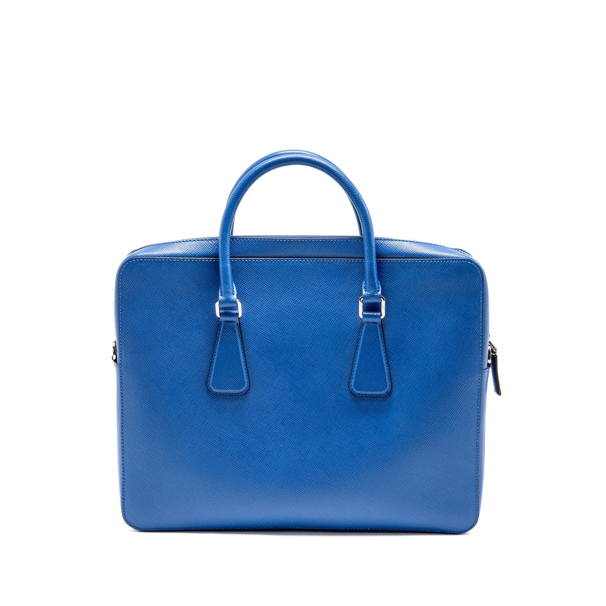 PRADA SAFFIANO BRIEFCASE AZZURRO SHW
