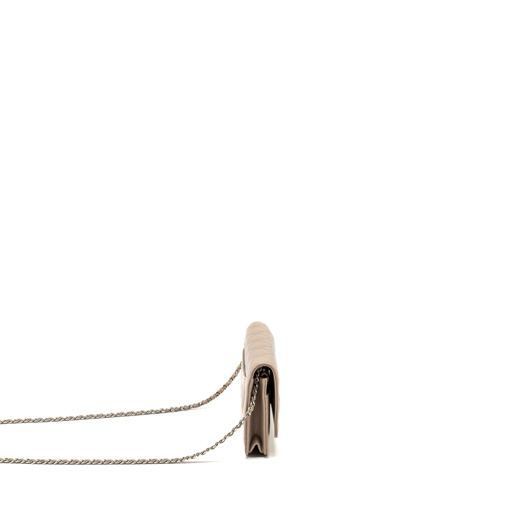 CHANEL CLASSIC WALLET ON CHAIN CAVIAR DARK BEIGE SHW