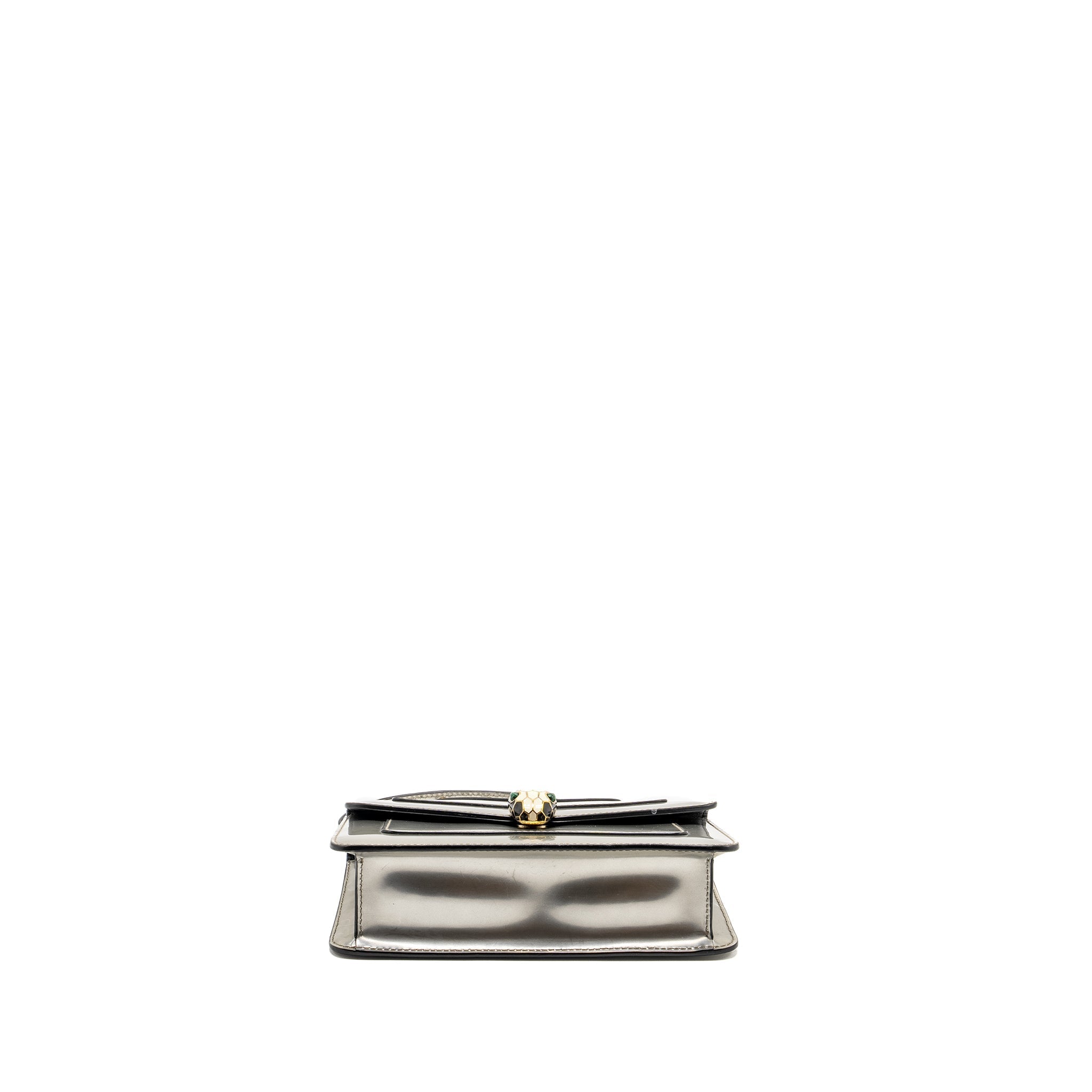 BVLGARI SERPENTI FOREVER SHOULDER BAG LEATHER SILVER LGHW