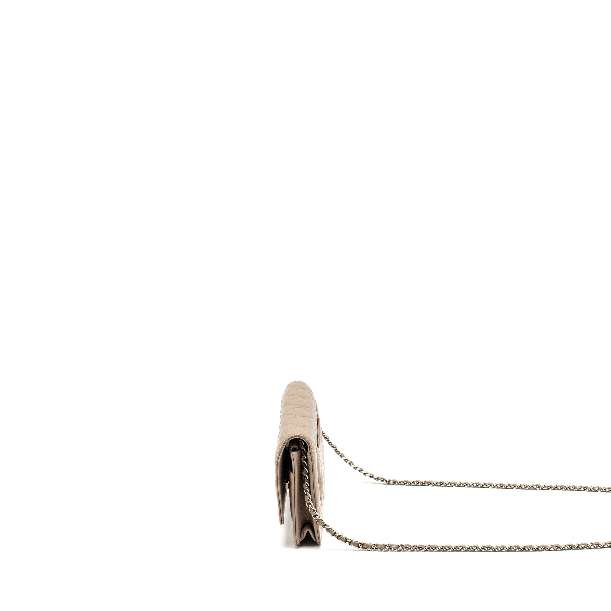 CHANEL CLASSIC WALLET ON CHAIN CAVIAR DARK BEIGE SHW