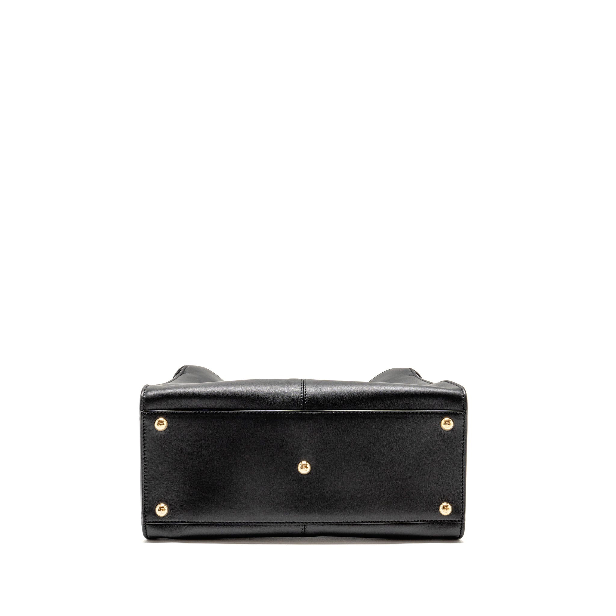 FENDI PEEKABOO X-LITE MEDIUM CALFSKIN BLACK GHW WITH FLOWERLAND STRAP