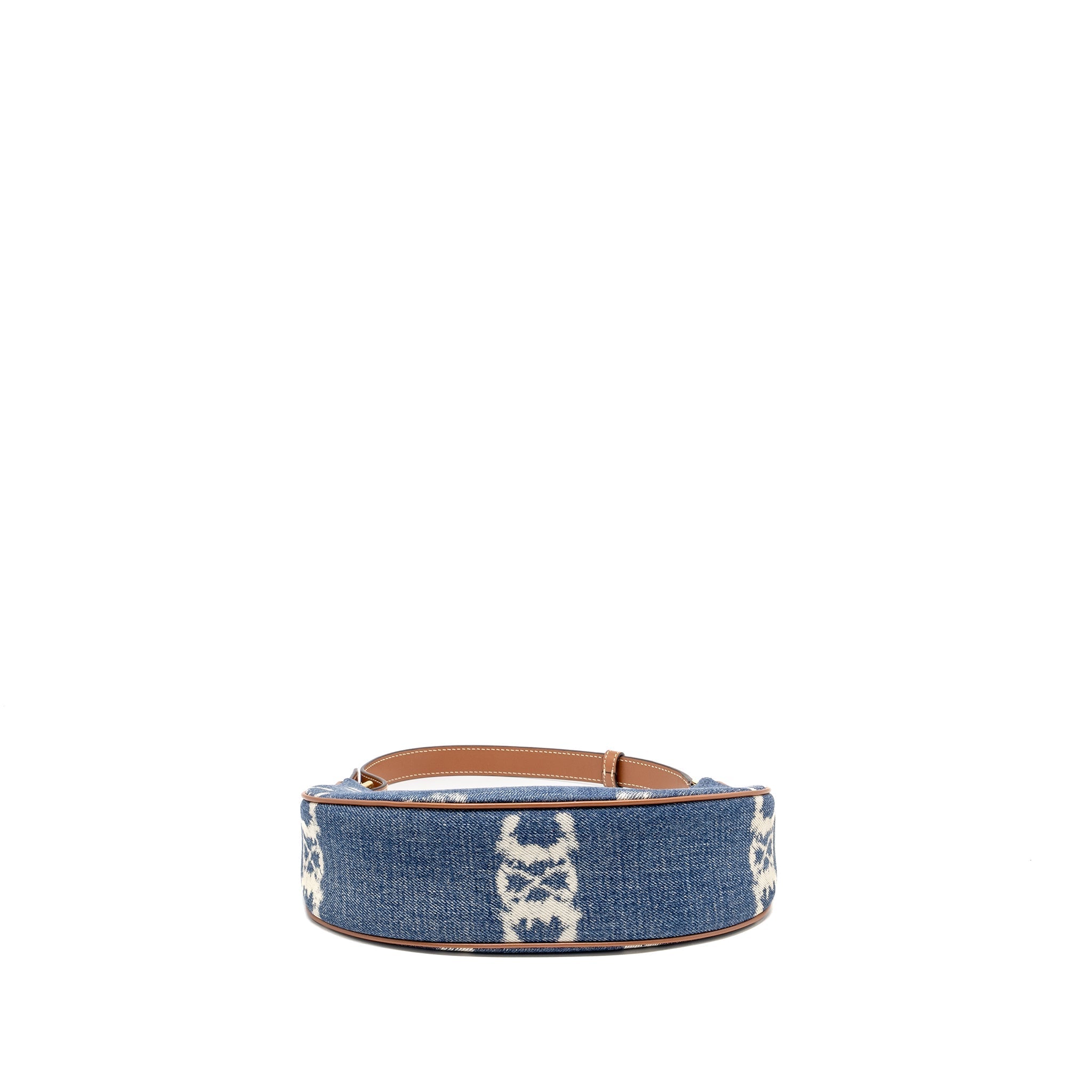 CELINE MEDIUM AVA BAG WITH TRIOMPHE DENIM NAVY/TAN GHW