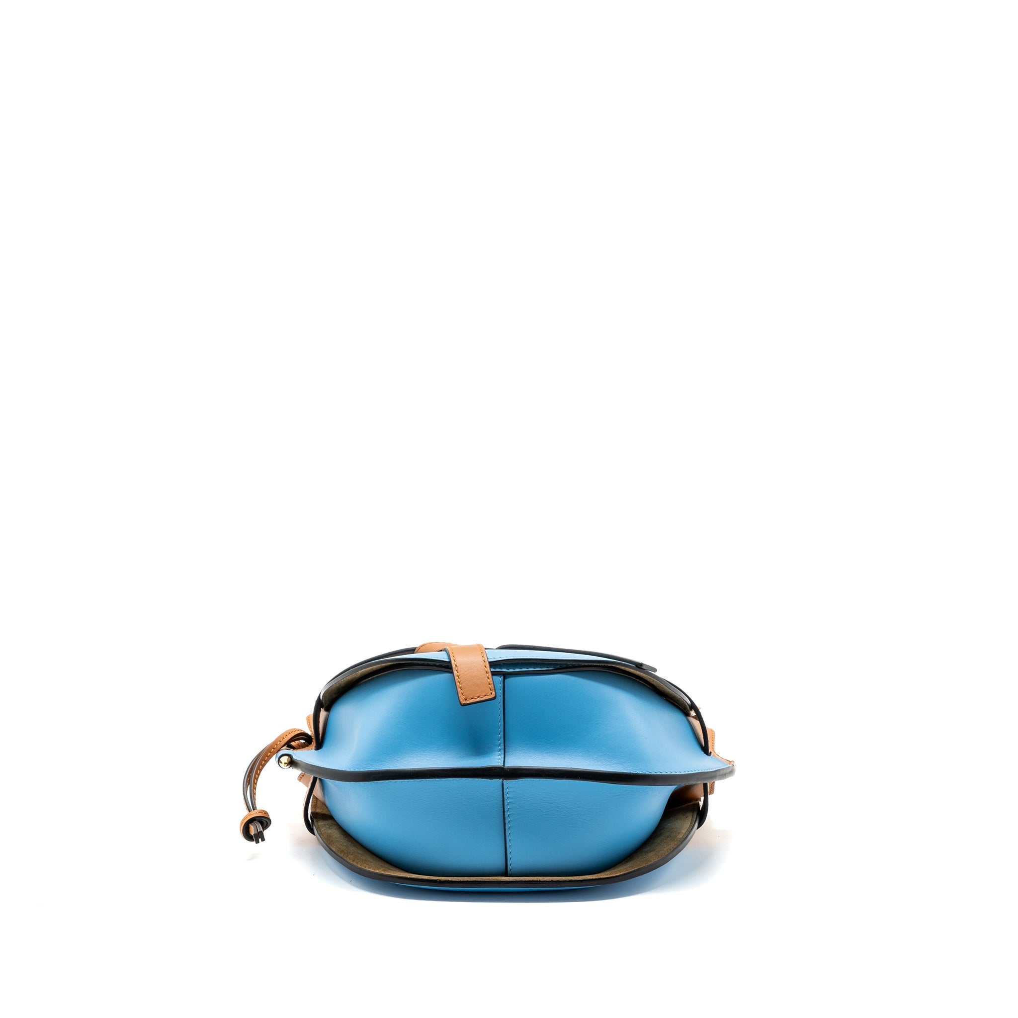 LOEWE GATE BAG LEATHER BLUE / BROWN GHW