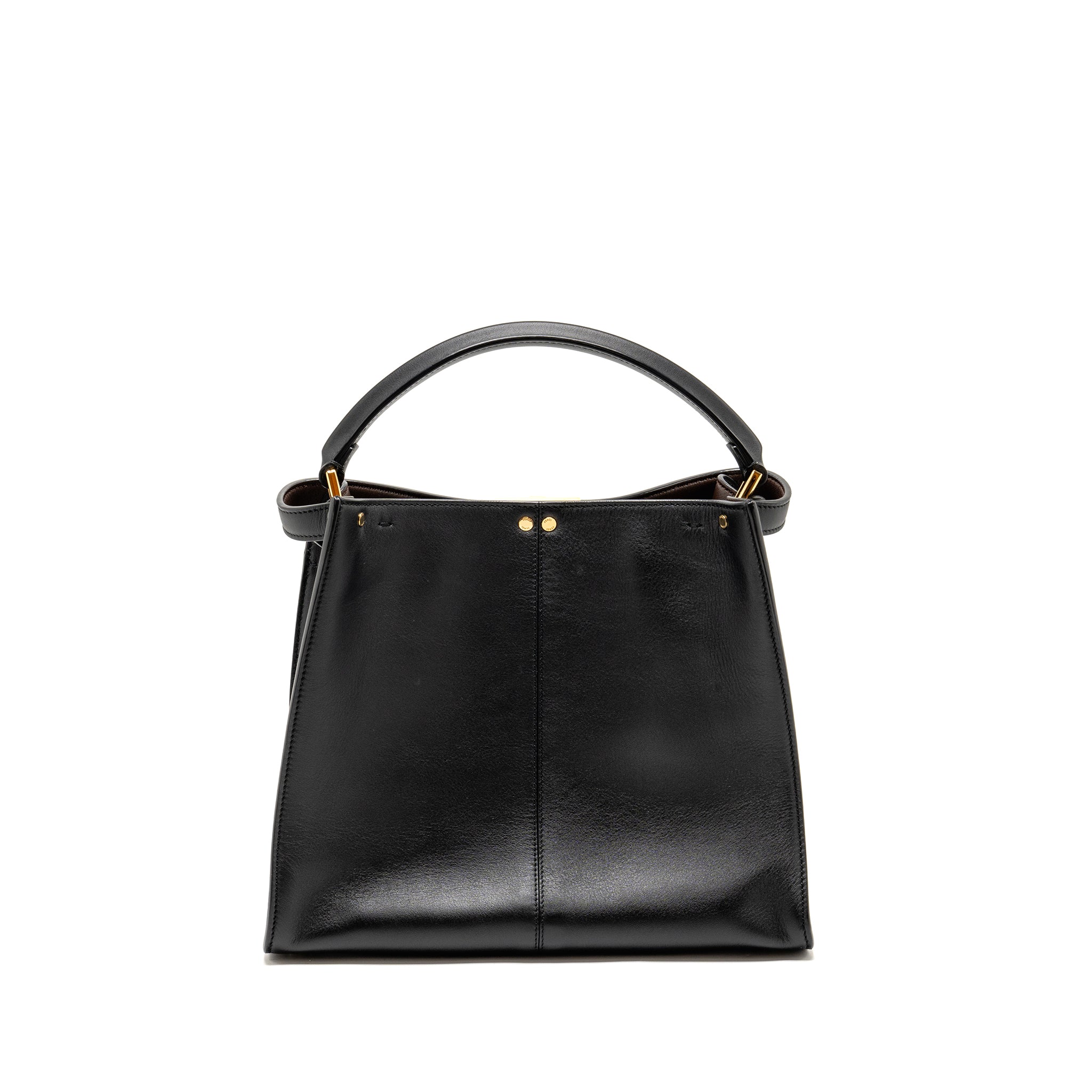 FENDI PEEKABOO X-LITE MEDIUM CALFSKIN BLACK GHW WITH FLOWERLAND STRAP