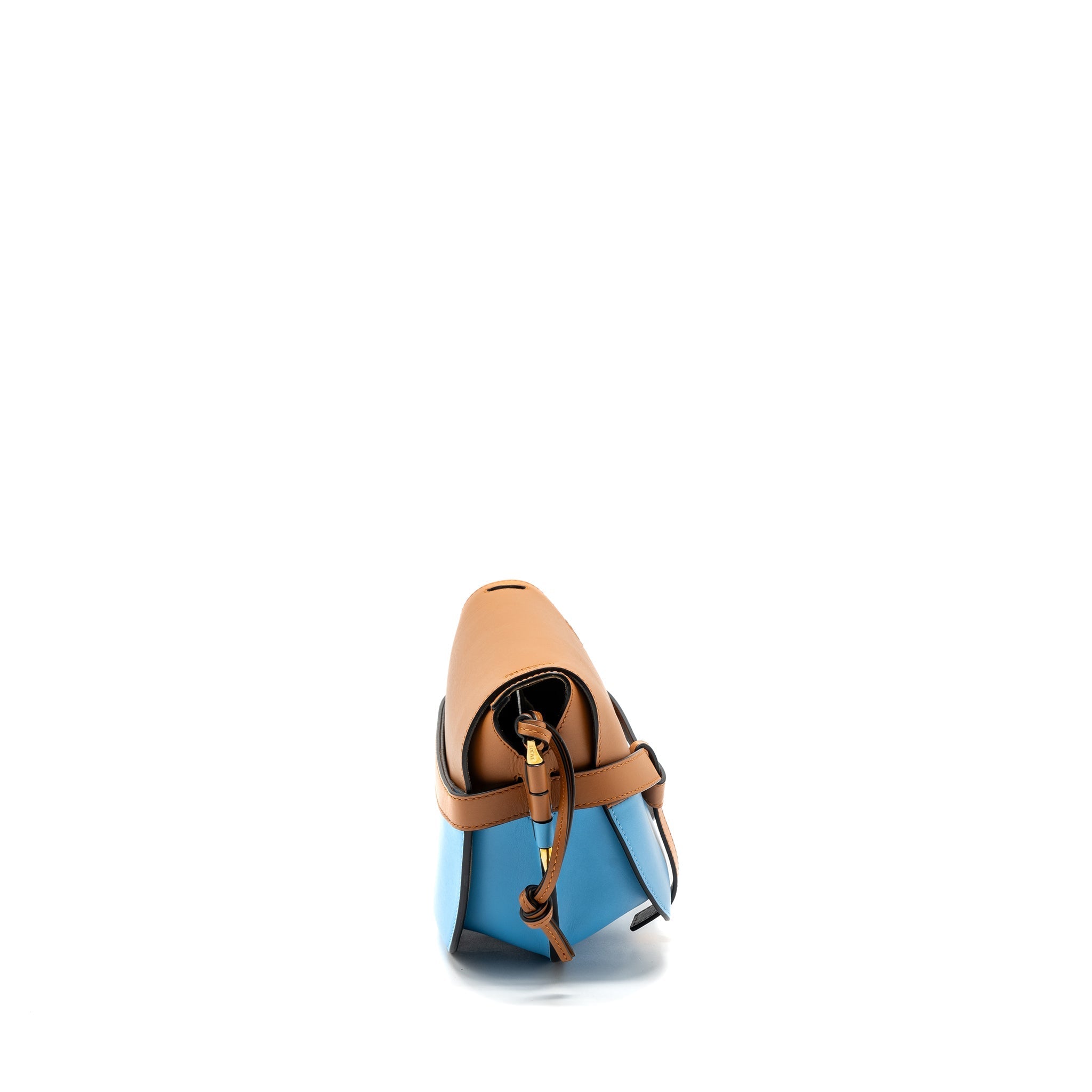 LOEWE GATE BAG LEATHER BLUE / BROWN GHW