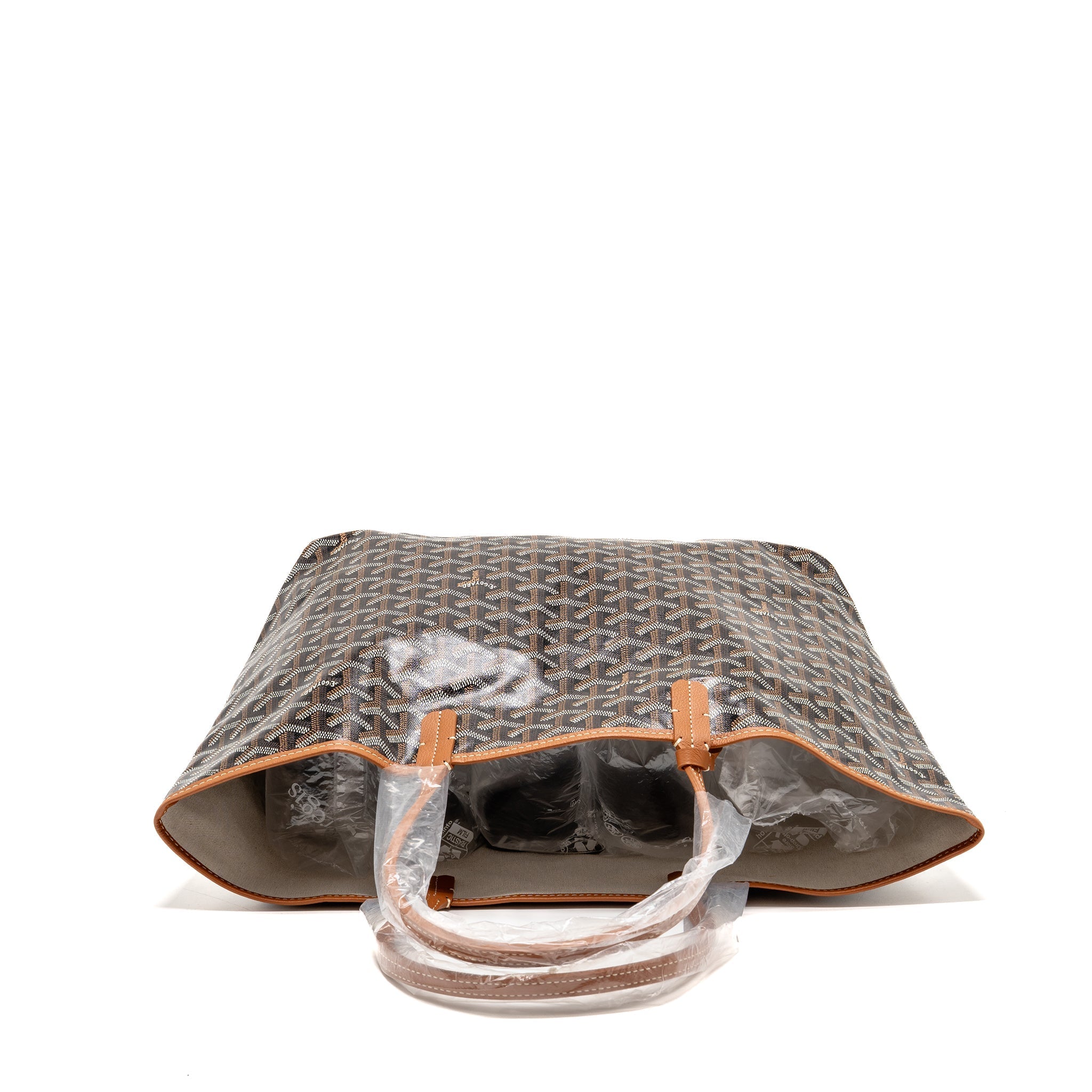 GOYARD SAINT LOUIS PM BAG GOYARDINE CANVAS/CALFSKIN NATUREL SHW
