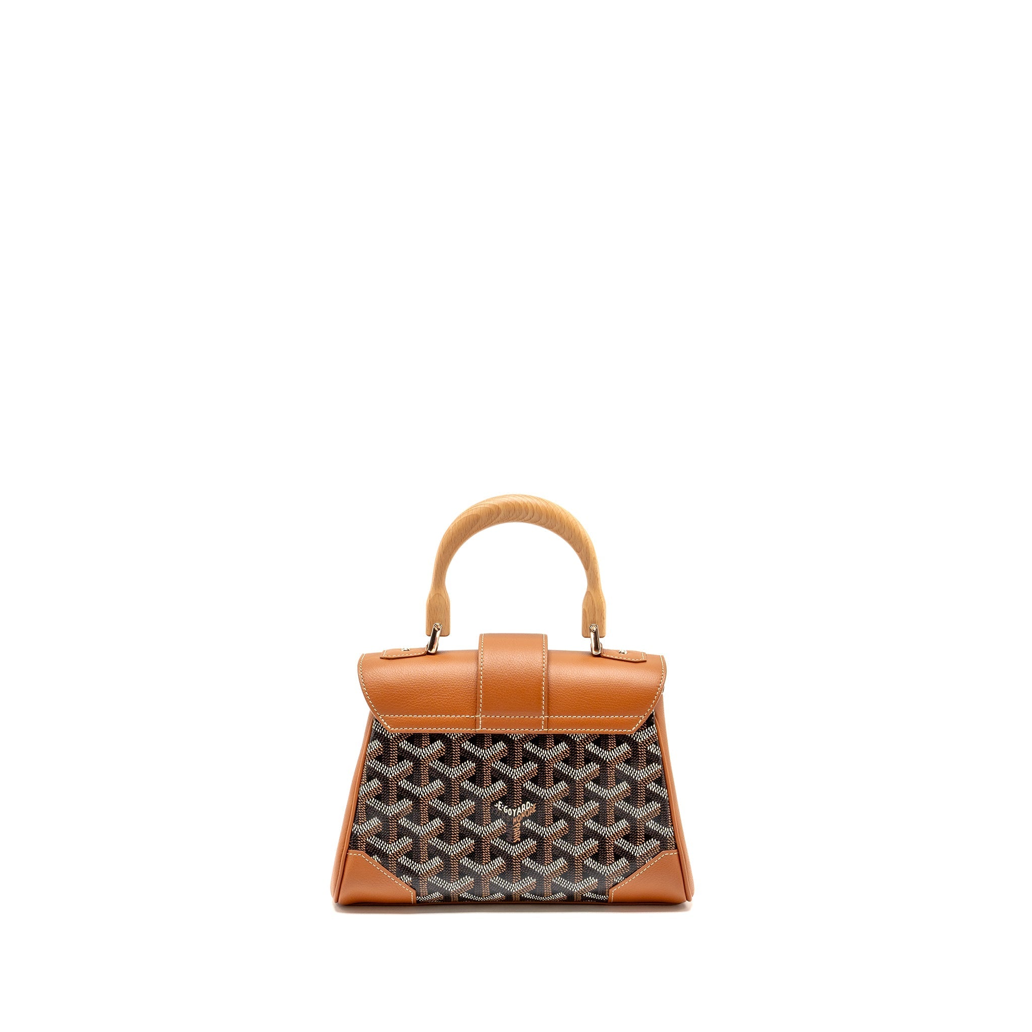GOYARD MINI SAIGON GOYARDINE CANVAS/CALFSKIN BLACK/TAN SHW