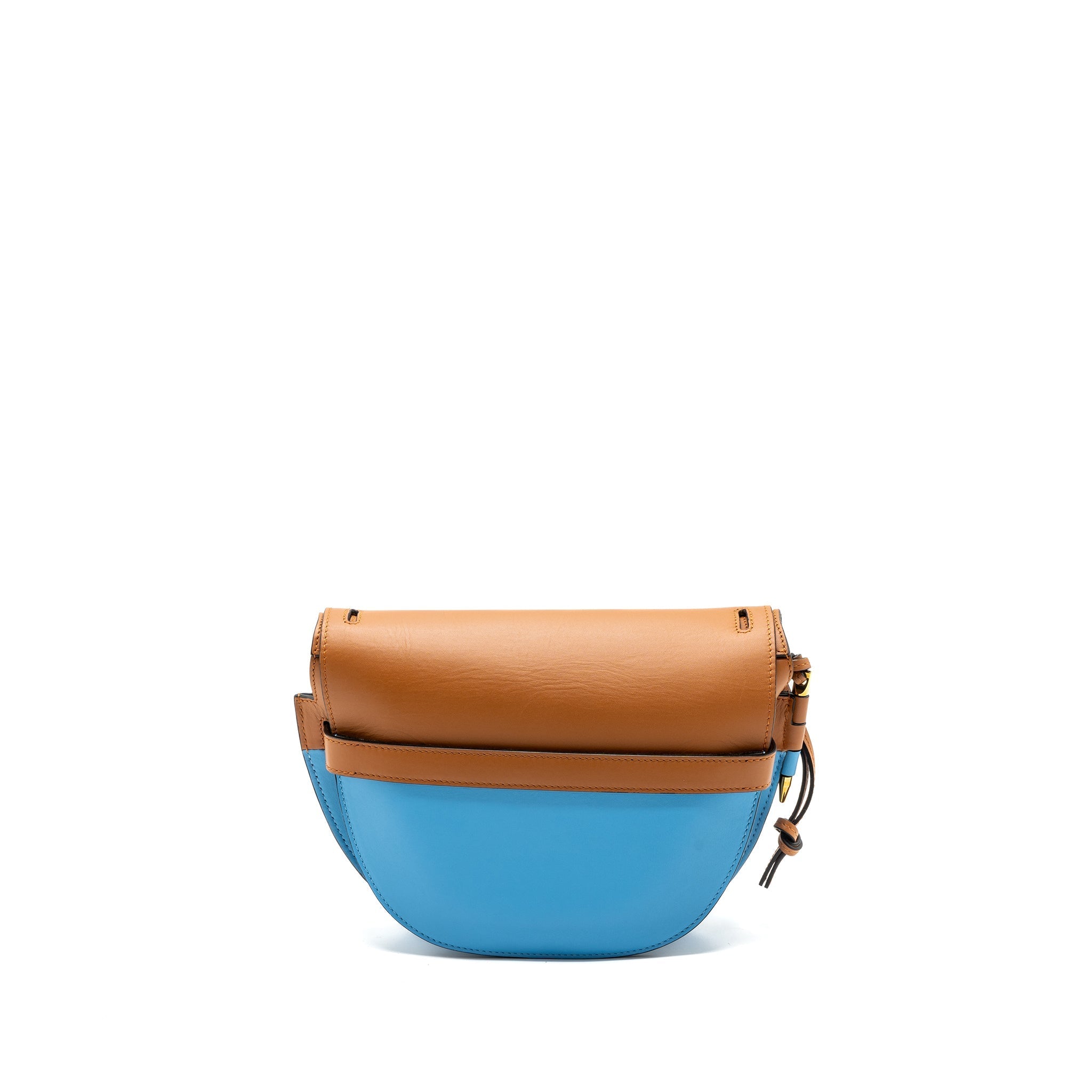 LOEWE GATE BAG LEATHER BLUE / BROWN GHW