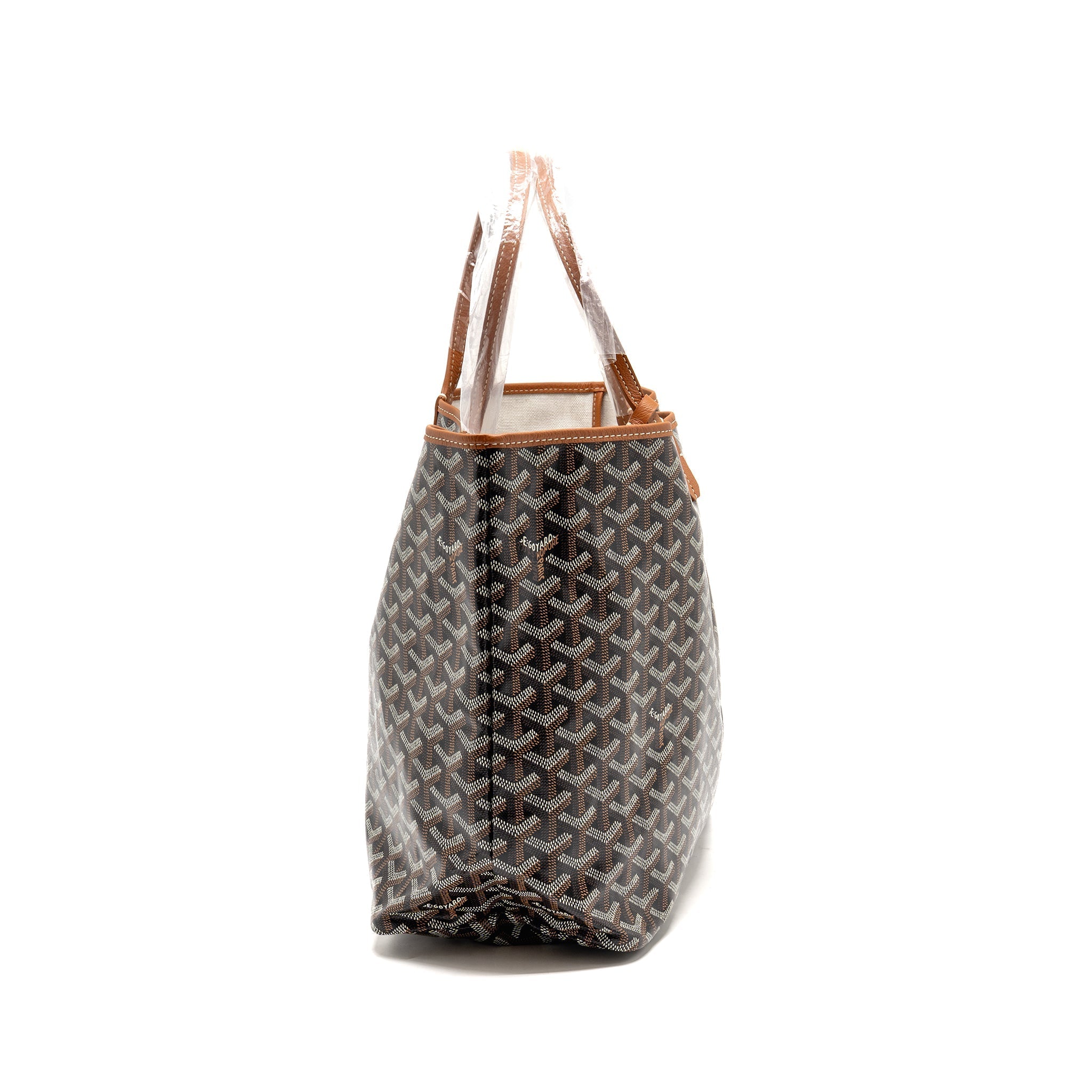 GOYARD SAINT LOUIS PM BAG GOYARDINE CANVAS/CALFSKIN NATUREL SHW