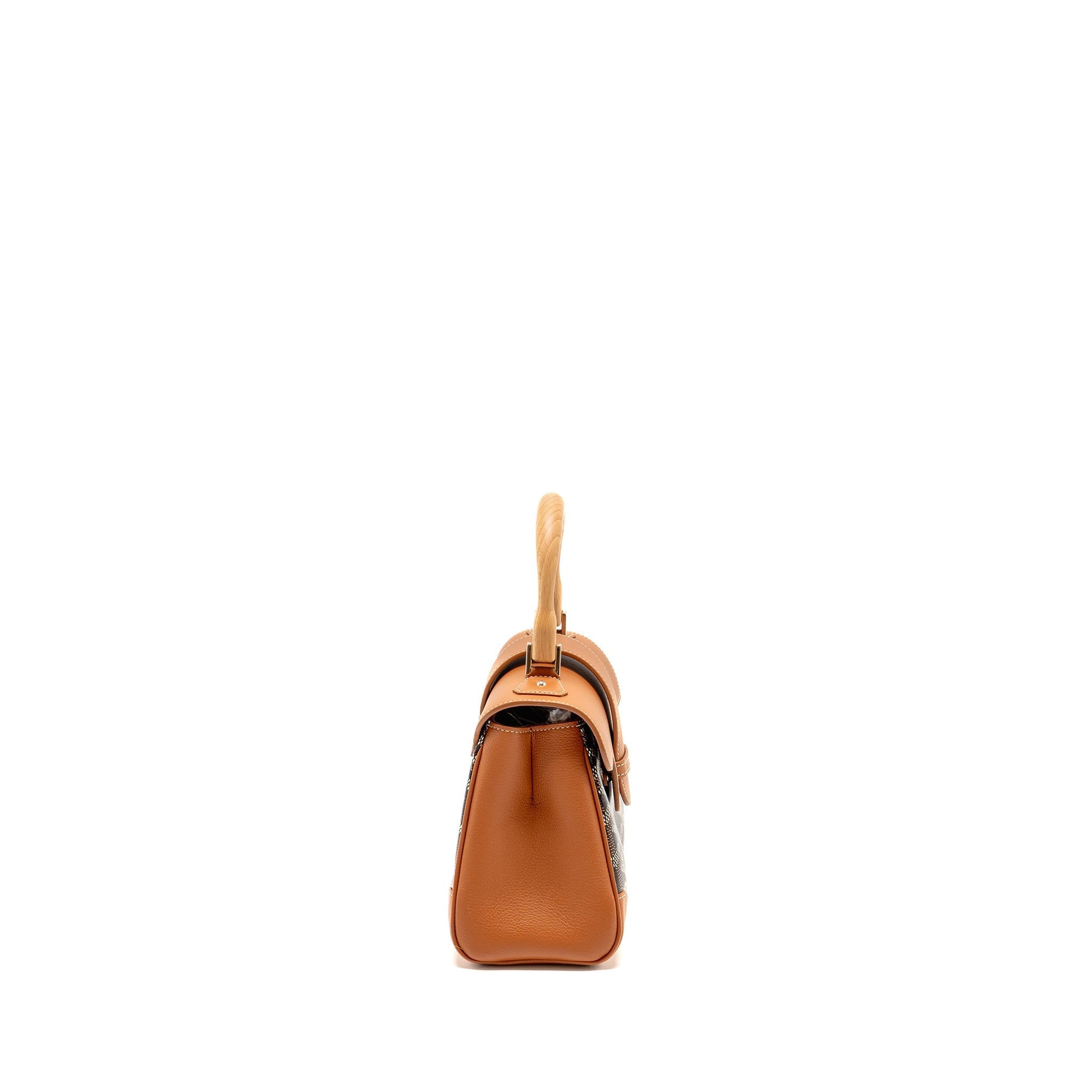 GOYARD MINI SAIGON GOYARDINE CANVAS/CALFSKIN BLACK/TAN SHW