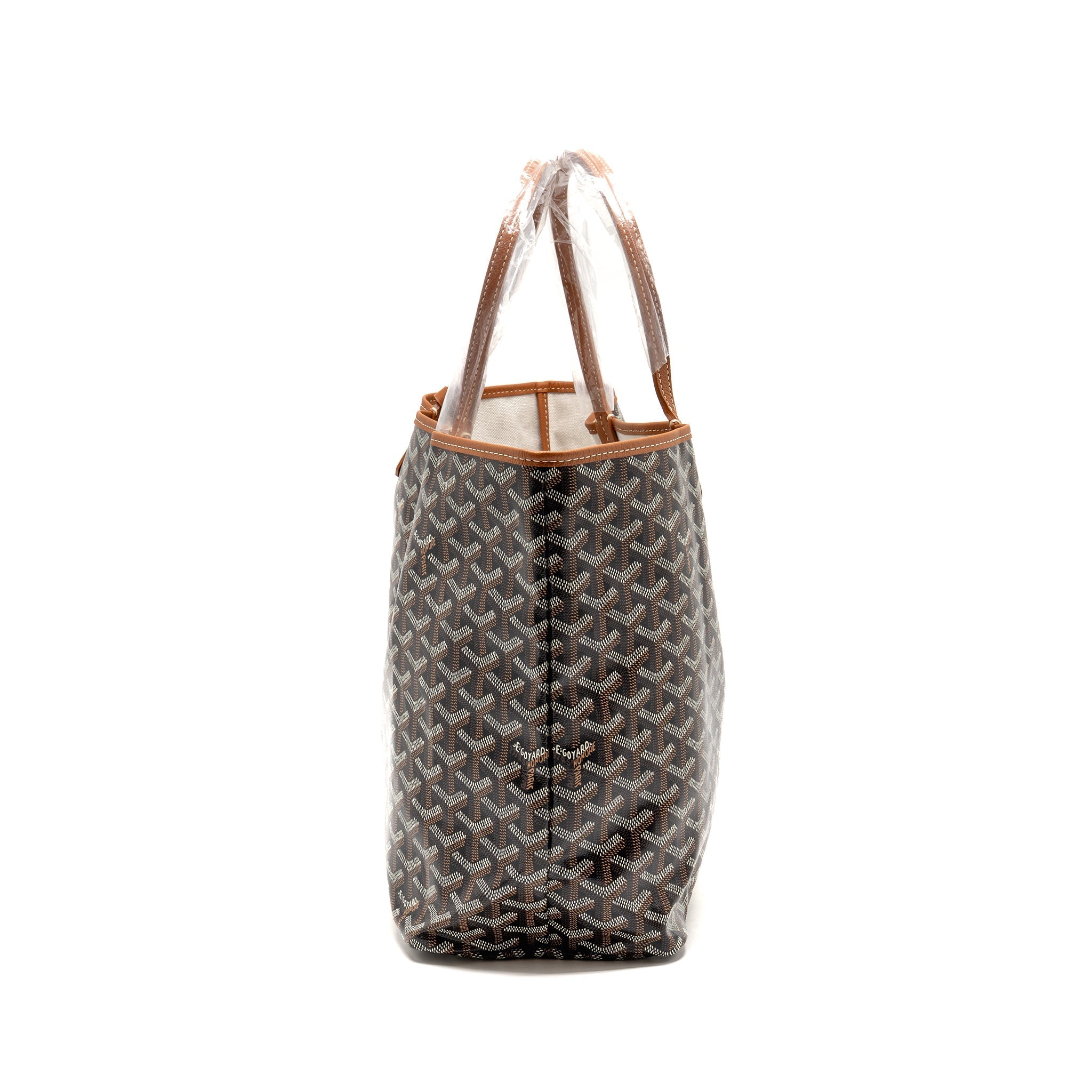 GOYARD SAINT LOUIS PM BAG GOYARDINE CANVAS/CALFSKIN NATUREL SHW
