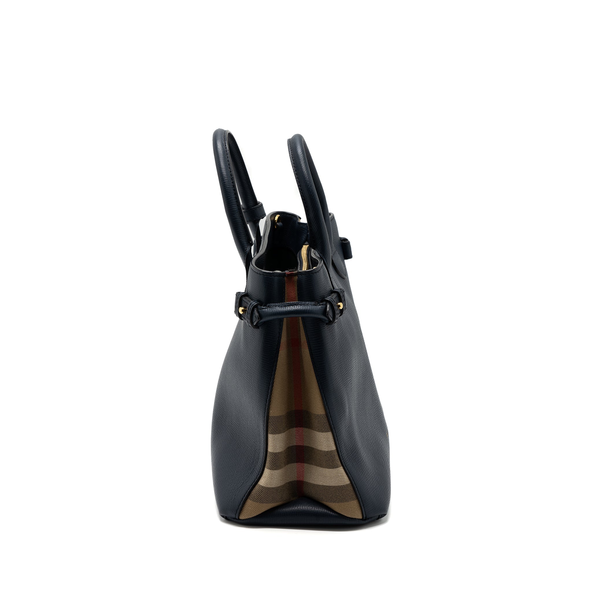 BURBERRY THE LARGE BANNER BAG CALFSKIN DARK BLUE/MULTICOLOUR GHW