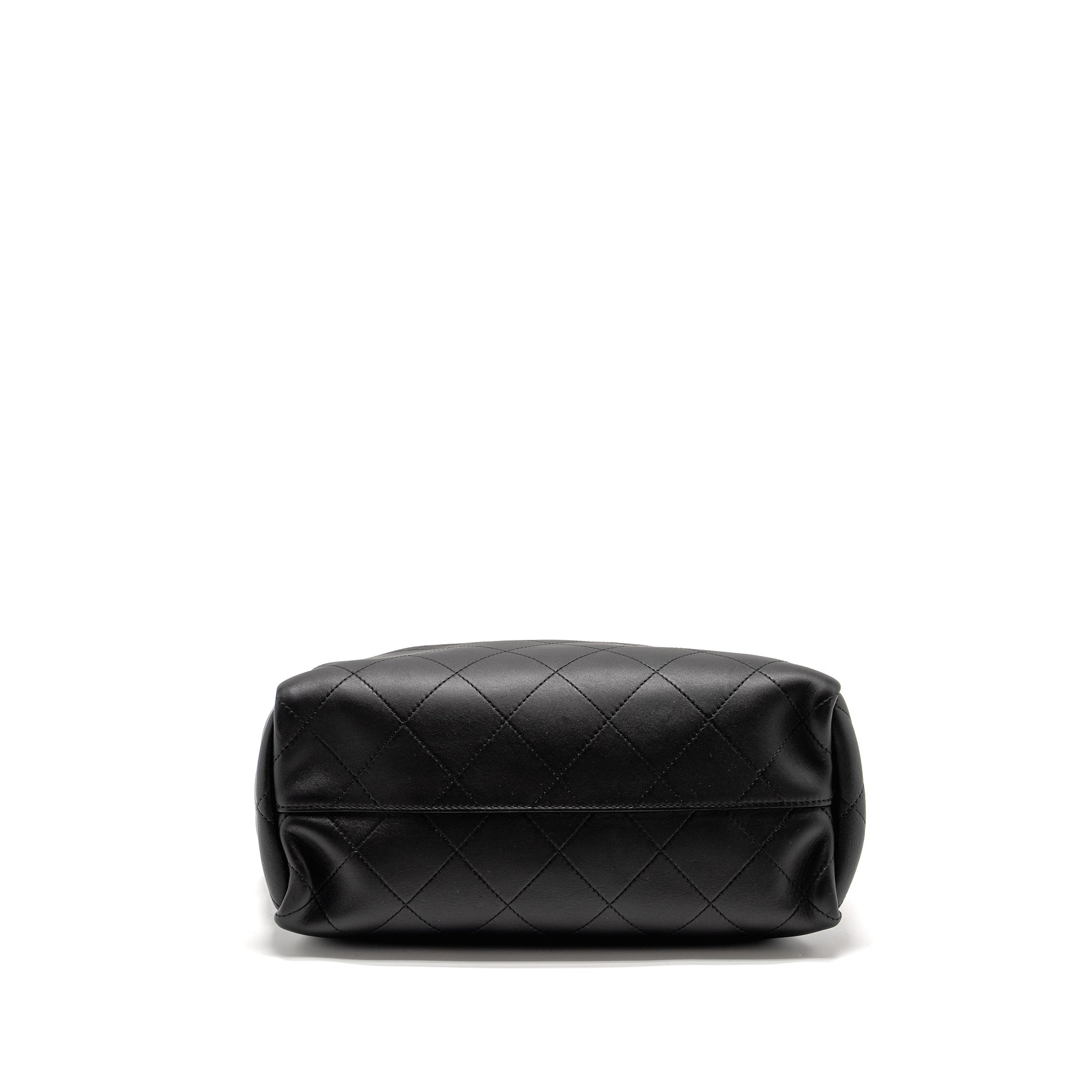 CHANEL HAMPTON TOTE BAG LAMBSKIN BLACK SHW