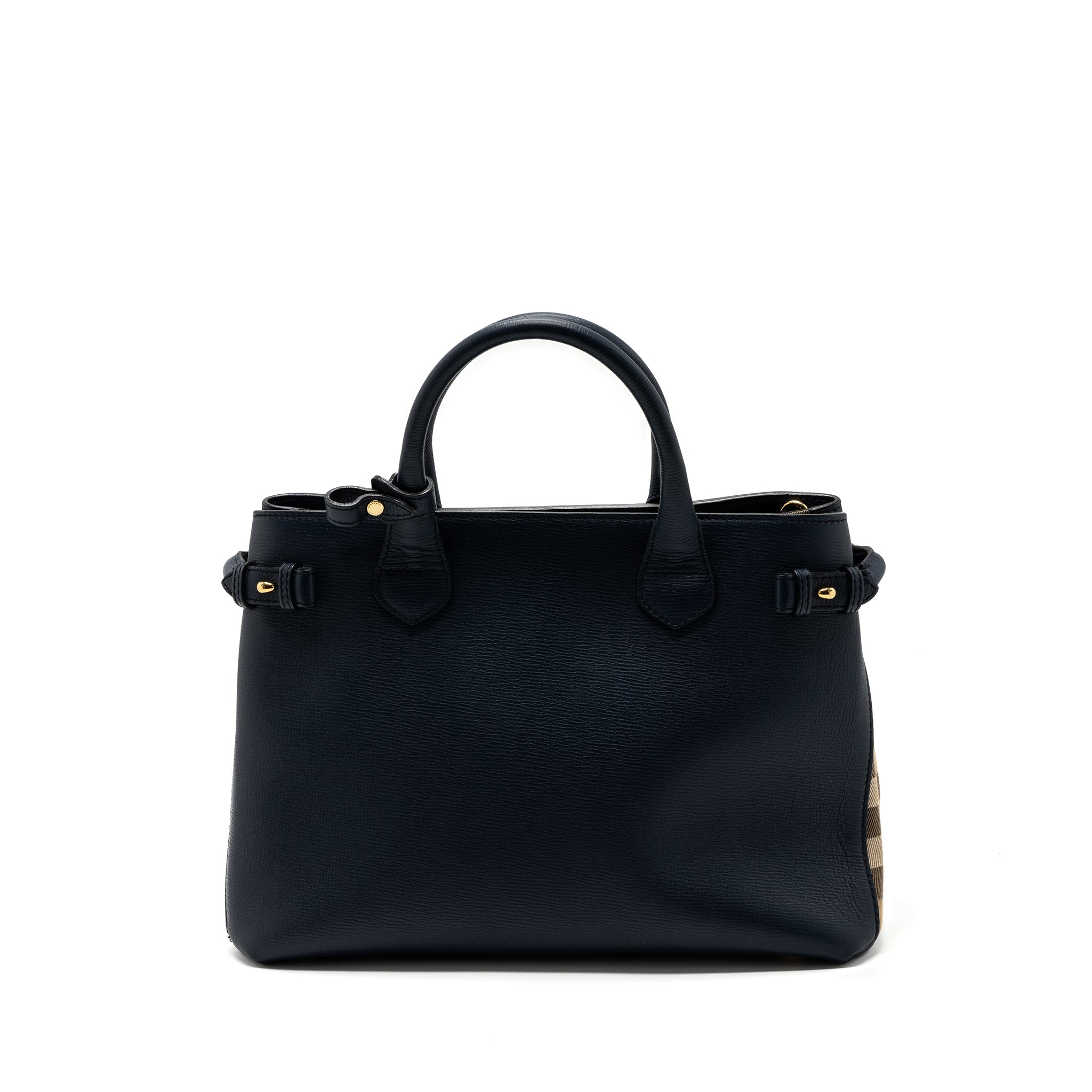 BURBERRY THE LARGE BANNER BAG CALFSKIN DARK BLUE/MULTICOLOUR GHW