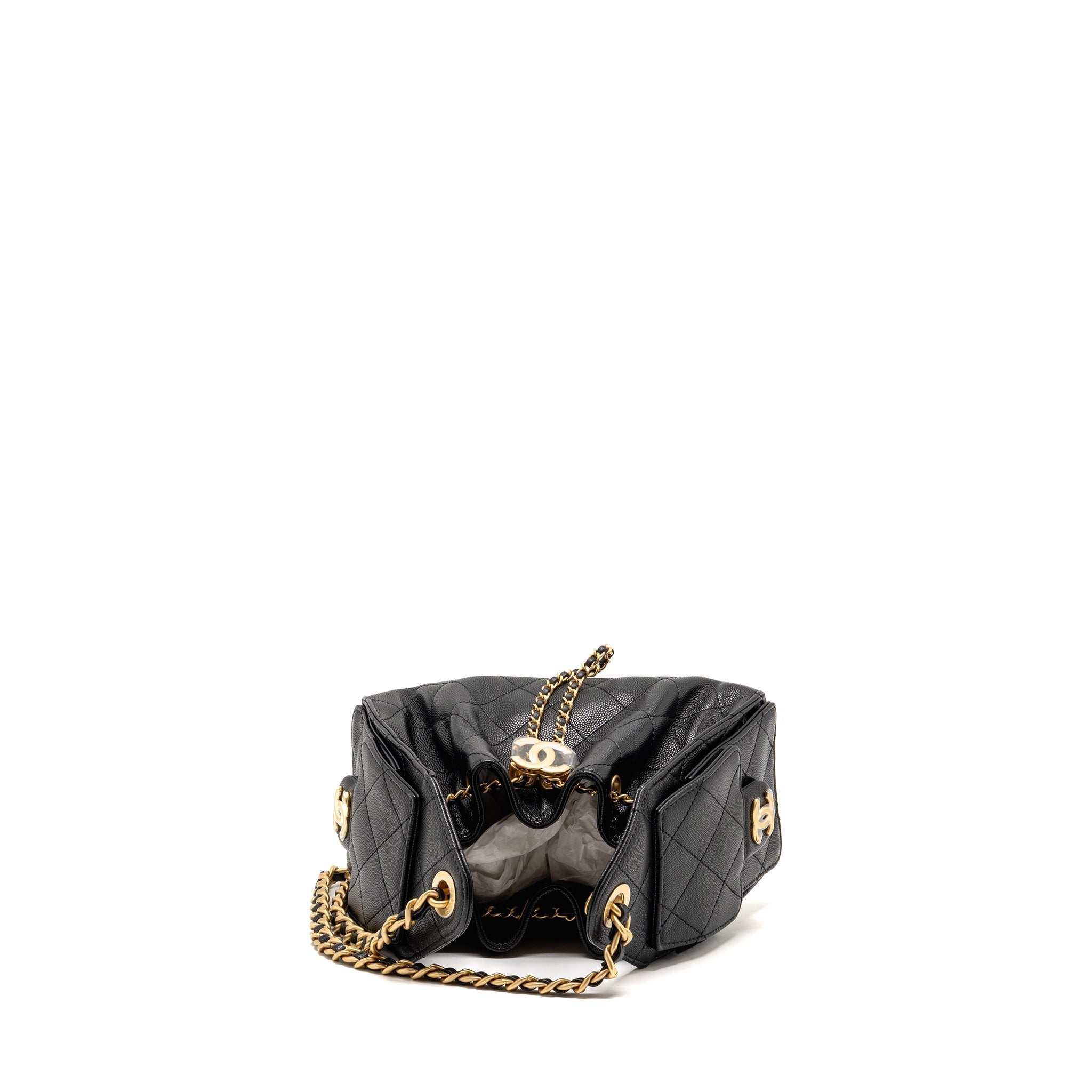CHANEL MINI 25 BAG CAVIAR BLACK GHW (MICROCHIP)