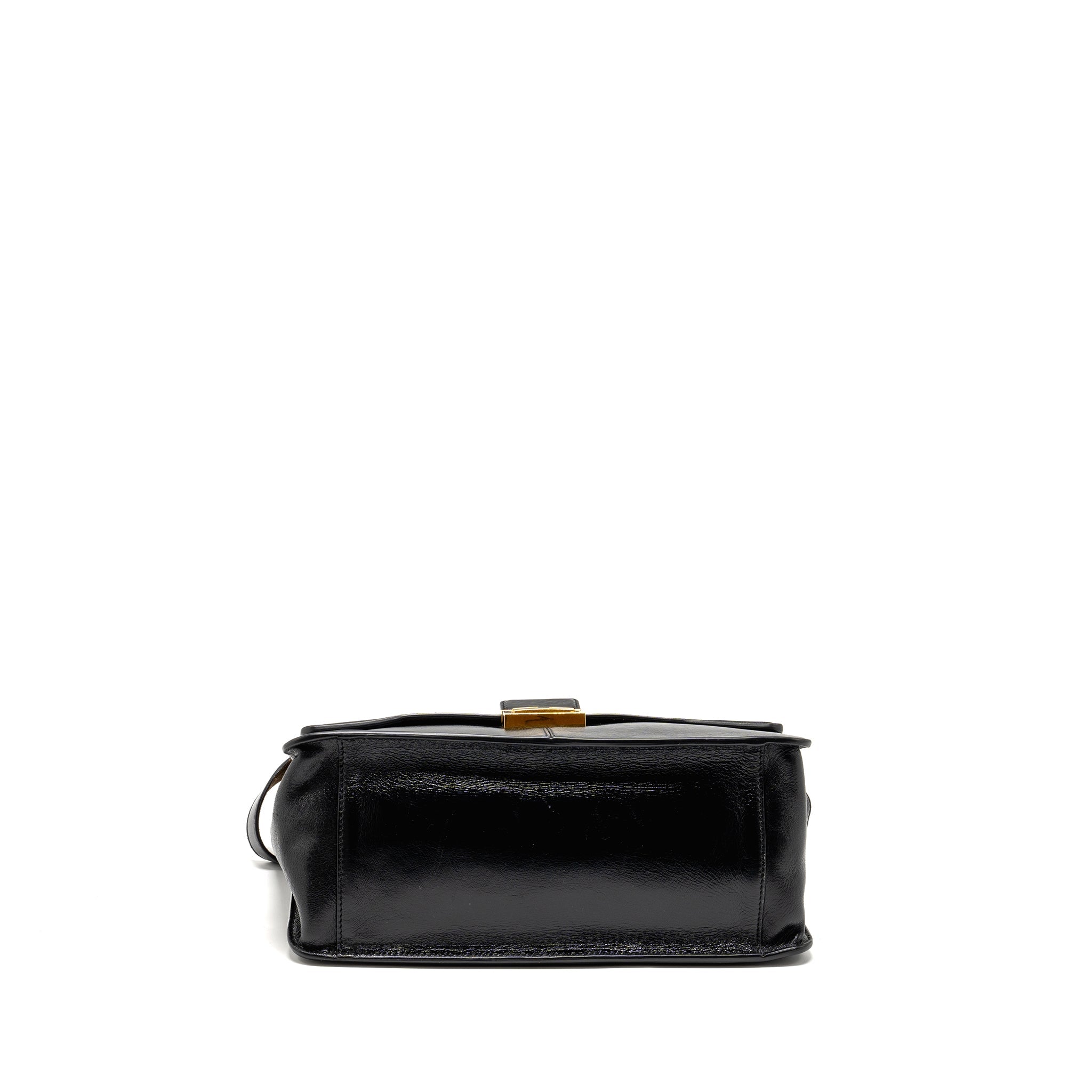FENDI KAN U SHOULDER BAG LEATHER BLACK GHW