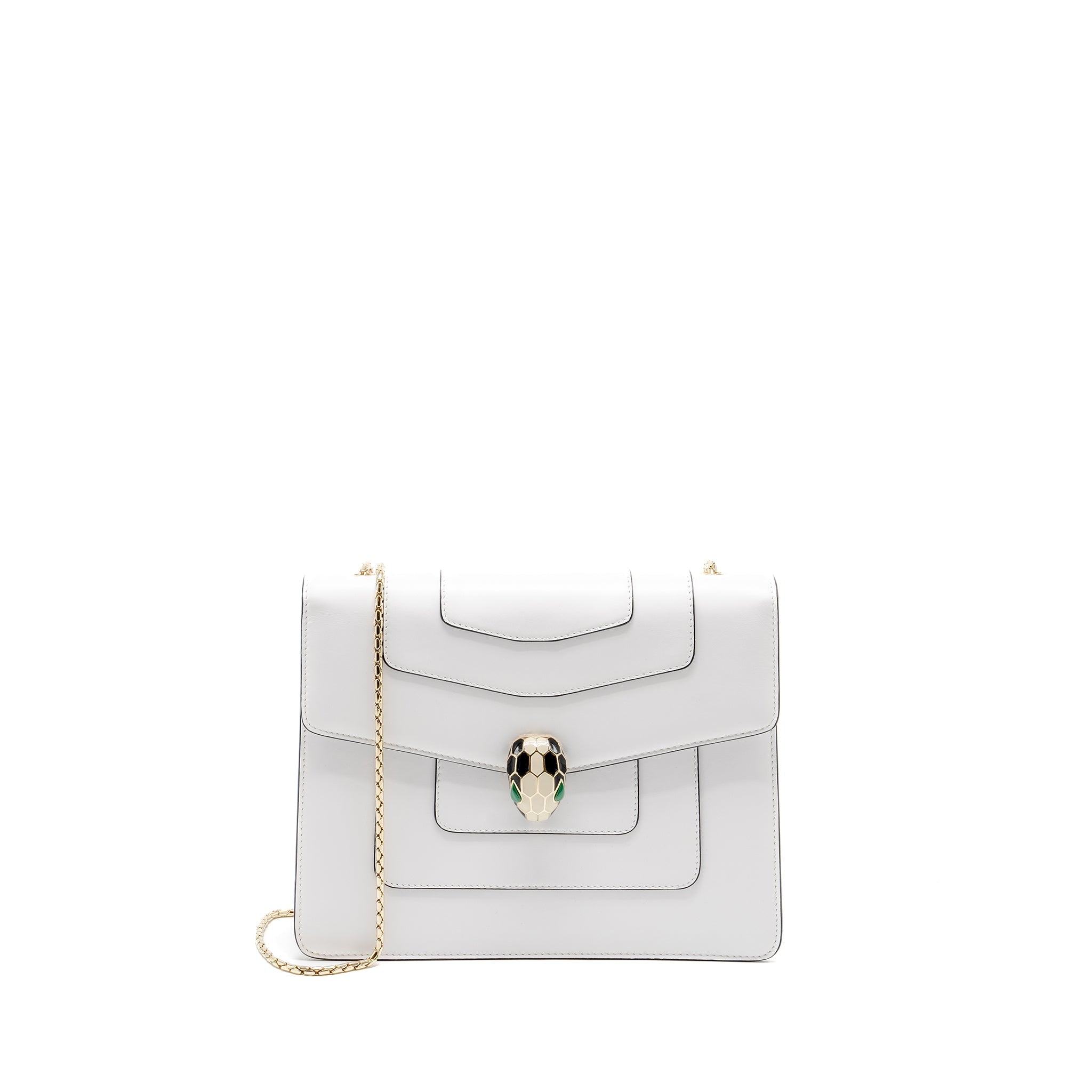 BVLGARI SERPENTI FOREVER CHAIN BAG CALFSKIN WHITE LGHW