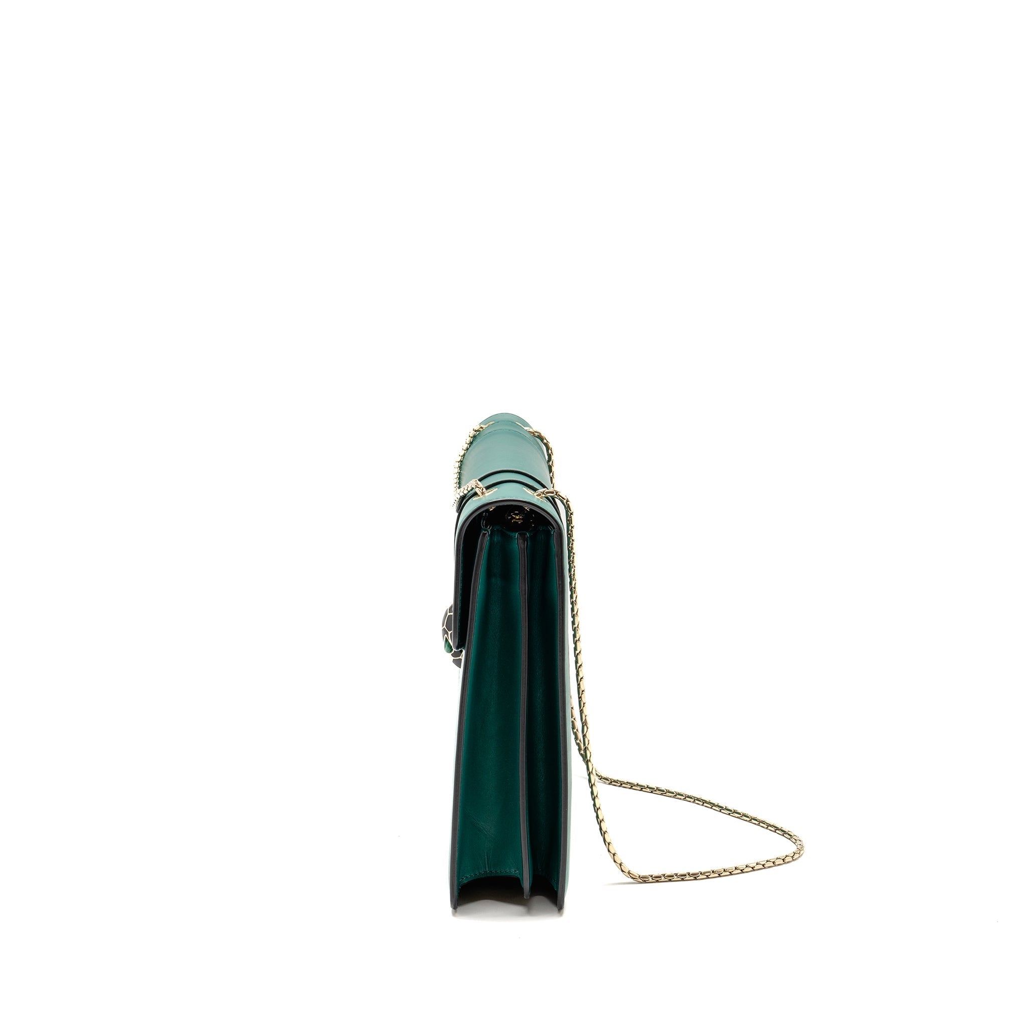 BVLGARI SERPENTI FOREVER SHOULDER BAG CALFSKIN GREEN LGHW