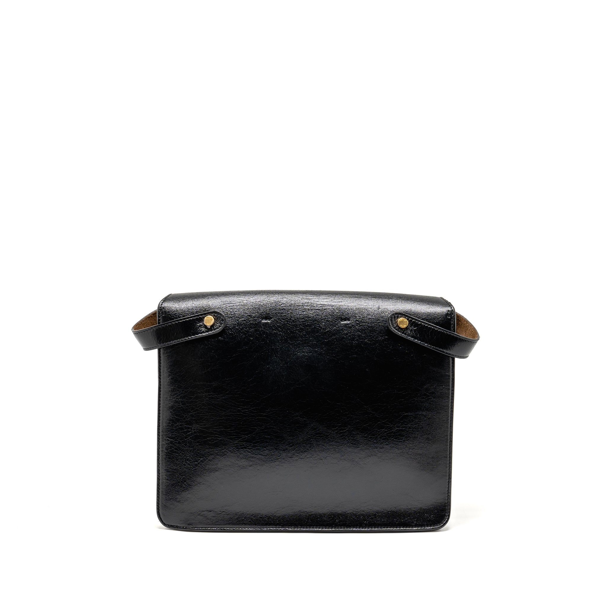 FENDI KAN U SHOULDER BAG LEATHER BLACK GHW