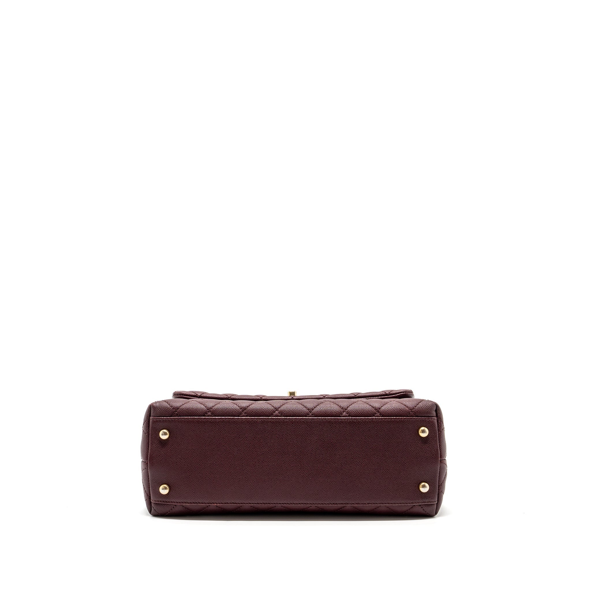 CHANEL MEDIUM COCO HANDLE WITH LIZARD HANDLE CAVIAR BURGUNDY GHW