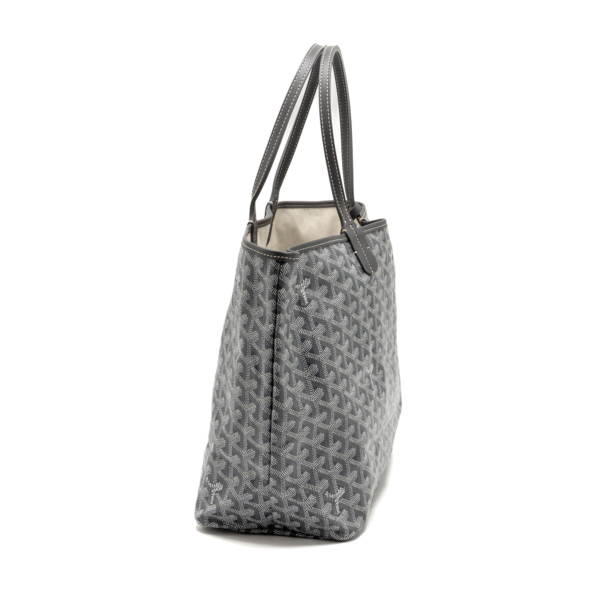 GOYARD SAINT LOUIS PM TOTE BAG GOYARDLINE CANVAS GREY SHW