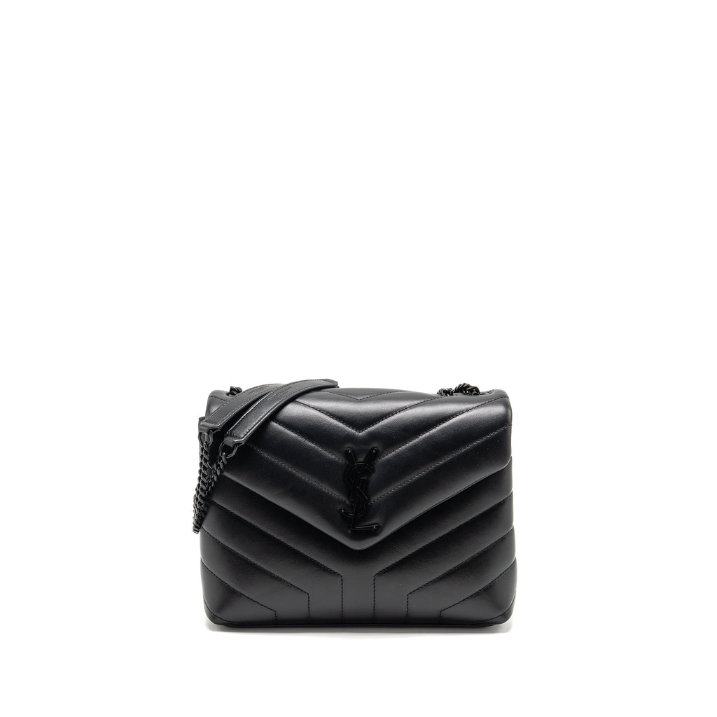 SAINT LAURENT/YSL MEDIUM LOULOU SHOULDER BAG CALFSKIN SO BLACK