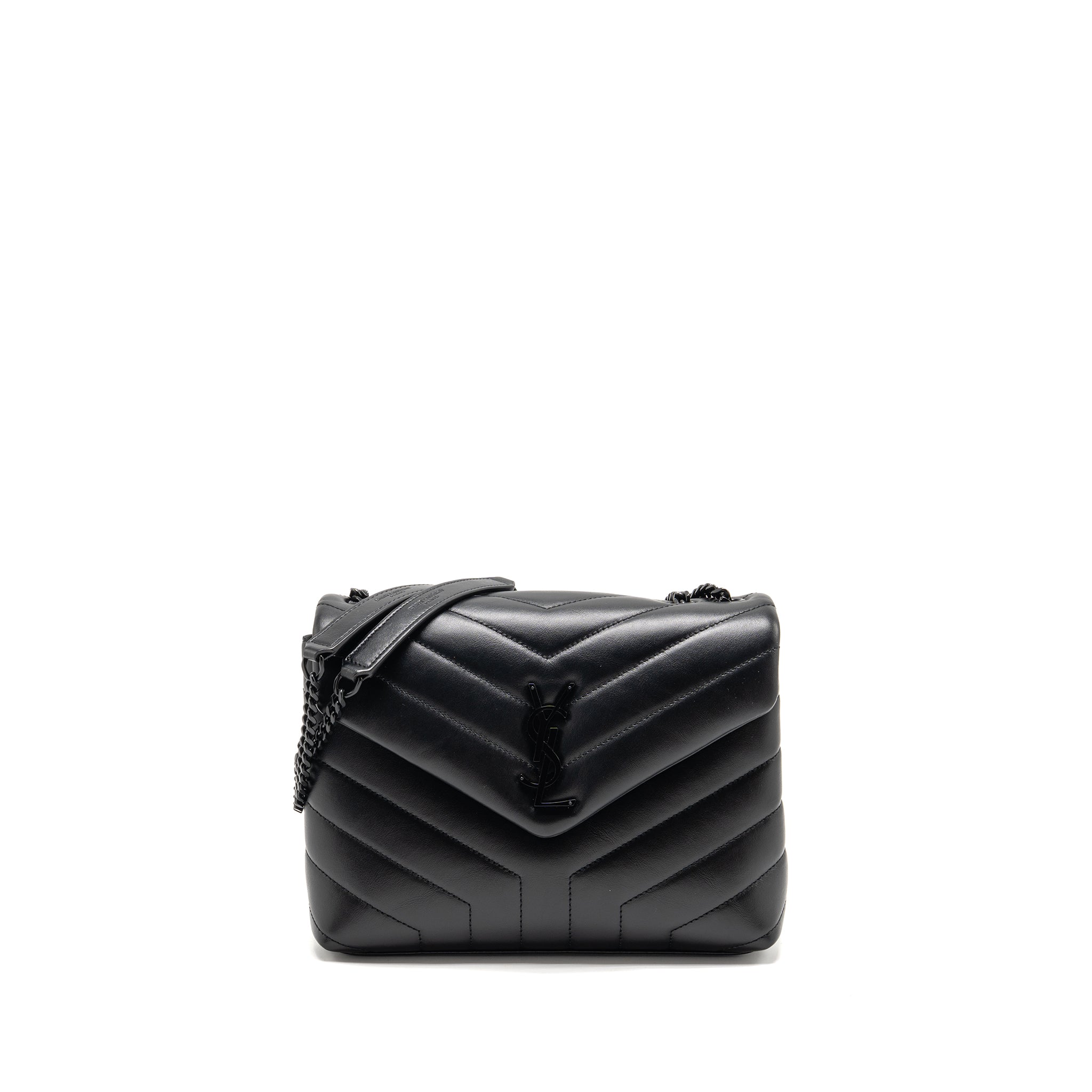 SAINT LAURENT/YSL MEDIUM LOULOU SHOULDER BAG CALFSKIN SO BLACK