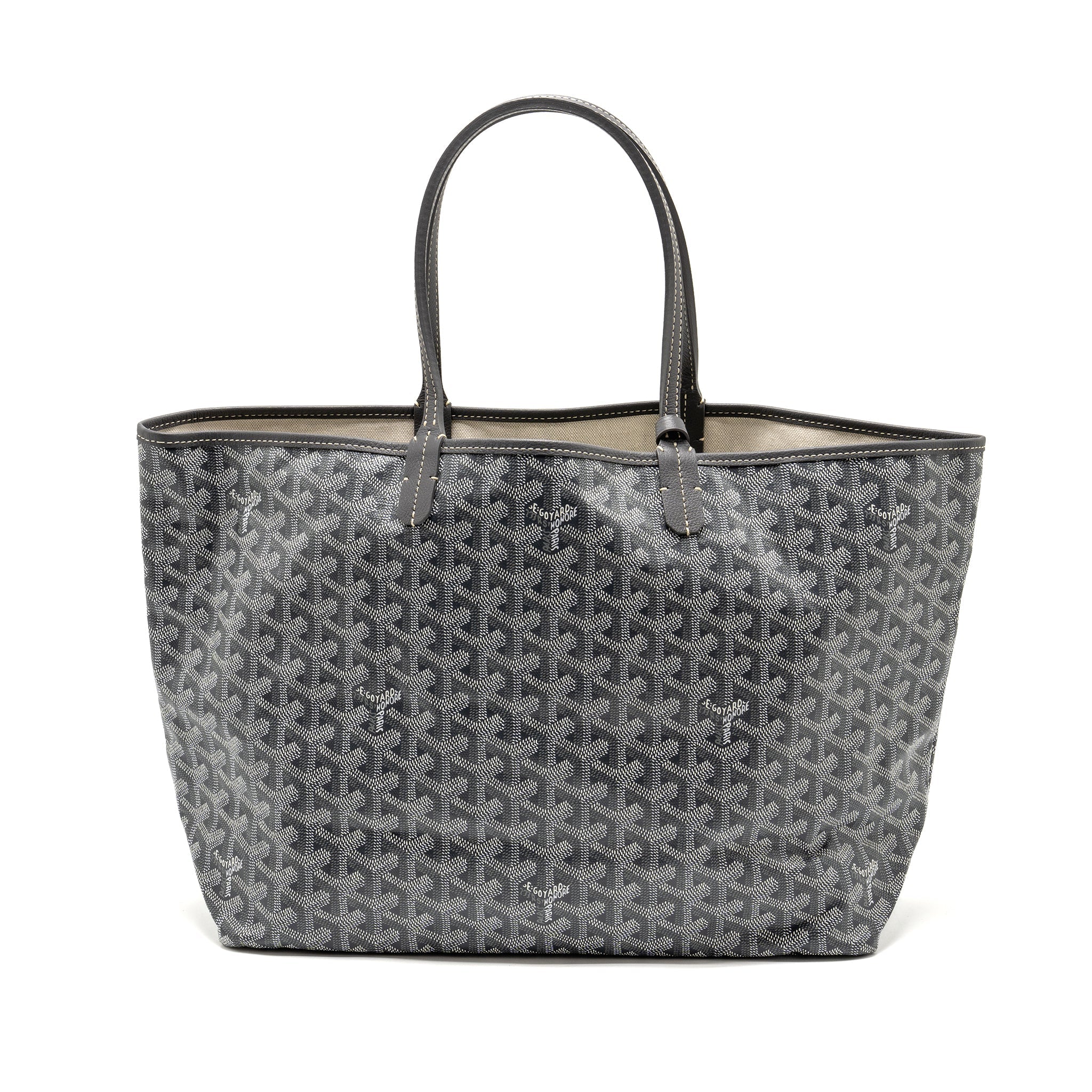 GOYARD SAINT LOUIS PM TOTE BAG GOYARDLINE CANVAS GREY SHW