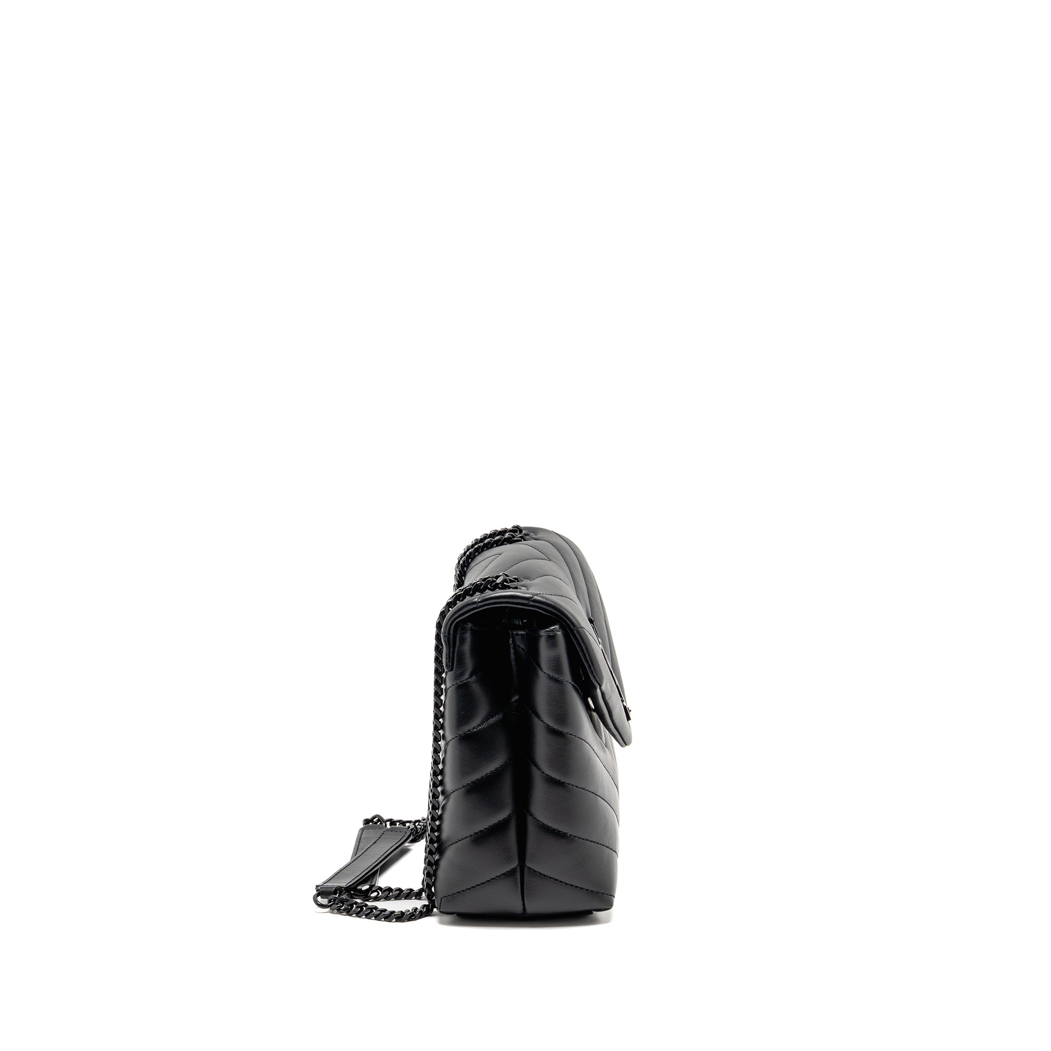 SAINT LAURENT/YSL MEDIUM LOULOU SHOULDER BAG CALFSKIN SO BLACK
