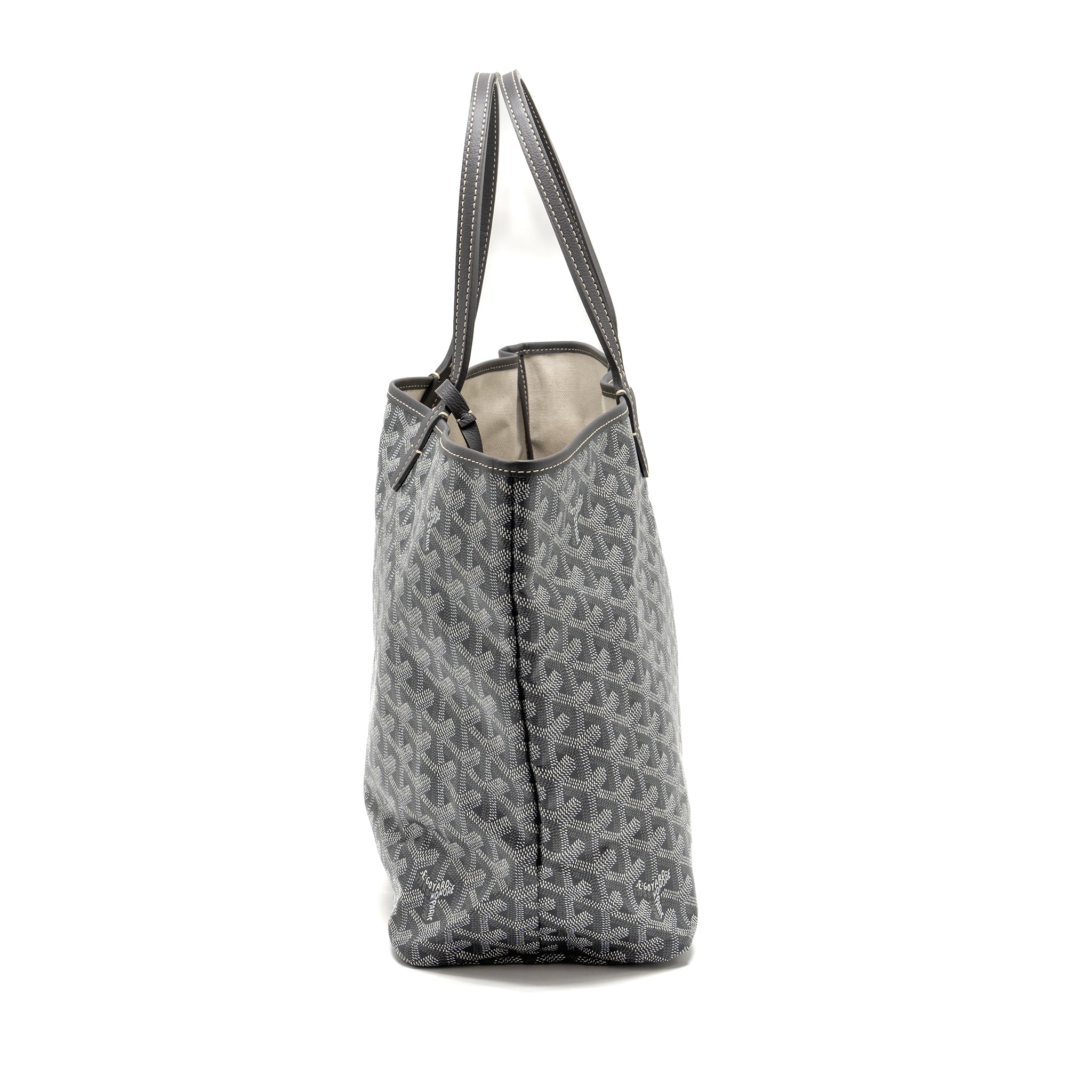 GOYARD SAINT LOUIS PM TOTE BAG GOYARDLINE CANVAS GREY SHW