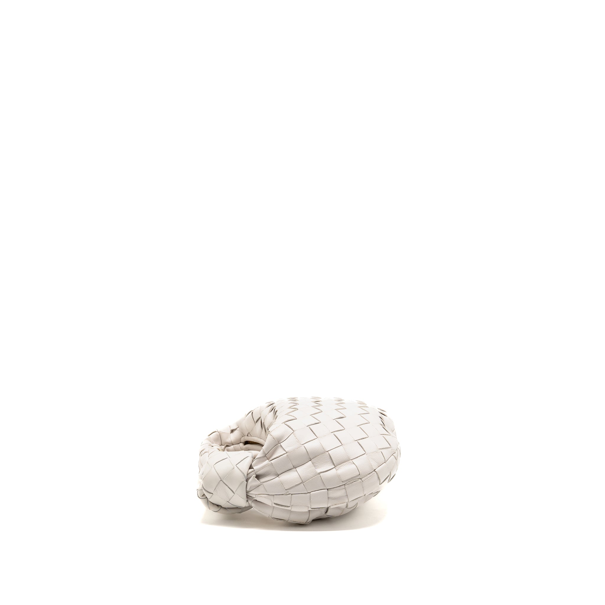 BOTTEGA VENETA MINI JODIE LAMBSKIN WHITE GHW