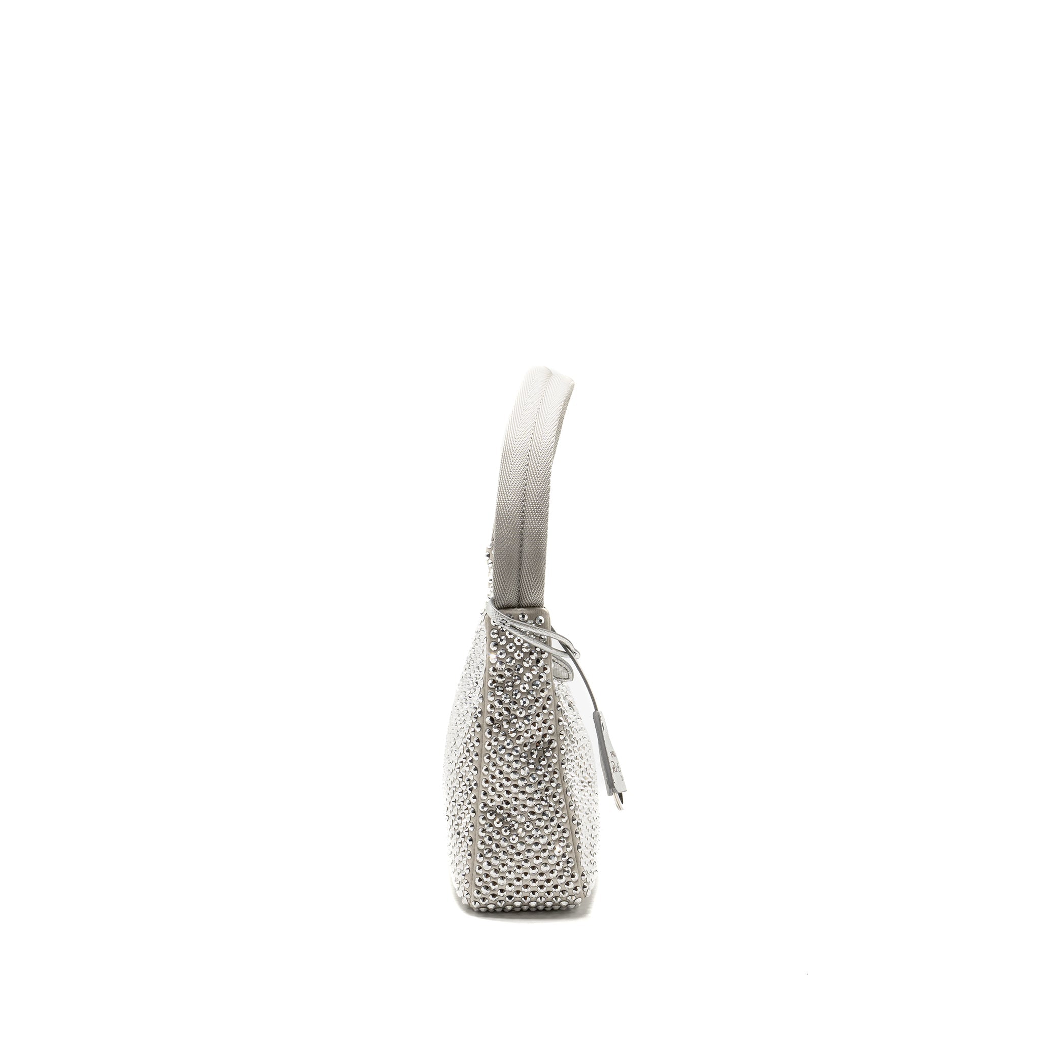 PRADA RE-EDITION SATIN CRYSTAL MINI BAG SILVER SHW