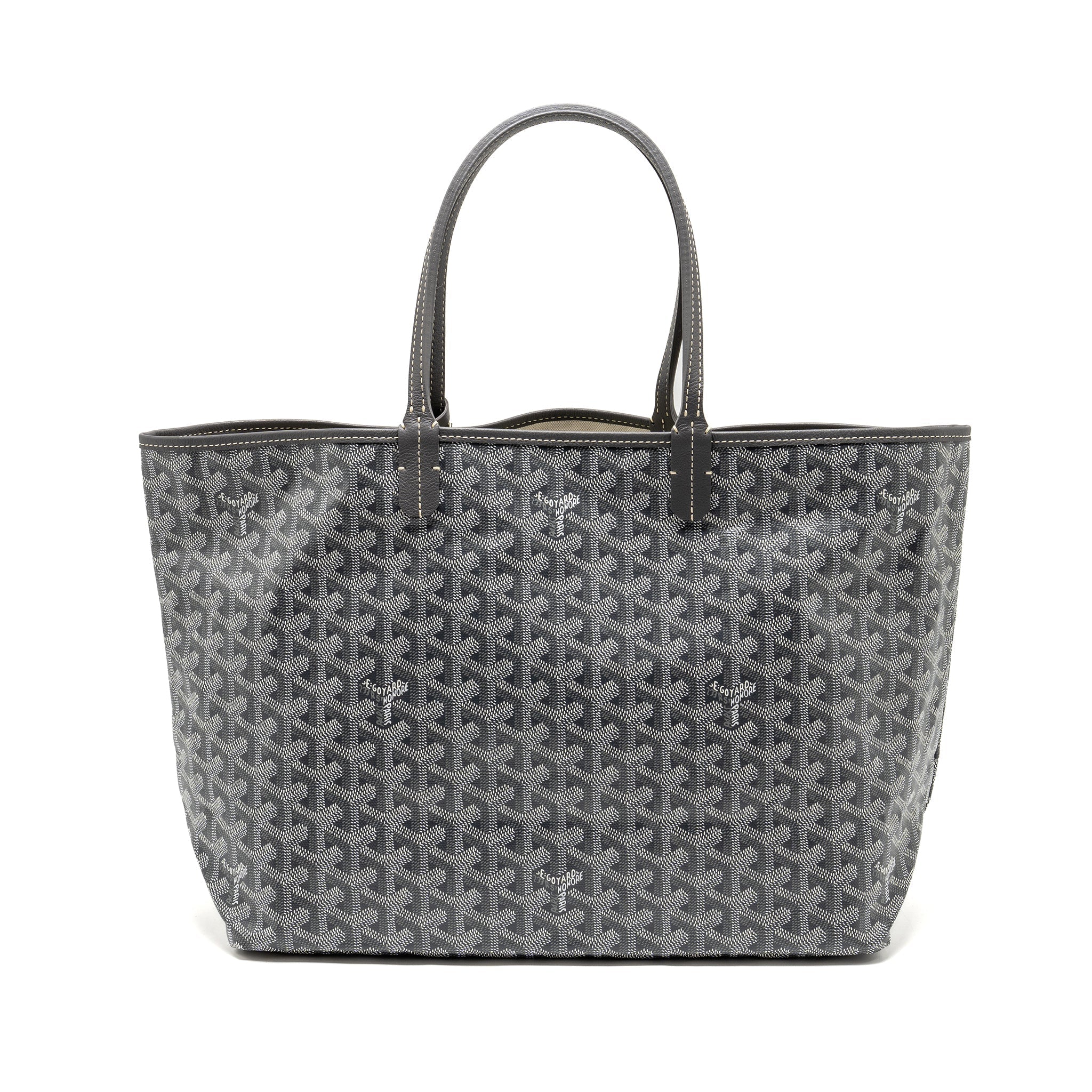 GOYARD SAINT LOUIS PM TOTE BAG GOYARDLINE CANVAS GREY SHW
